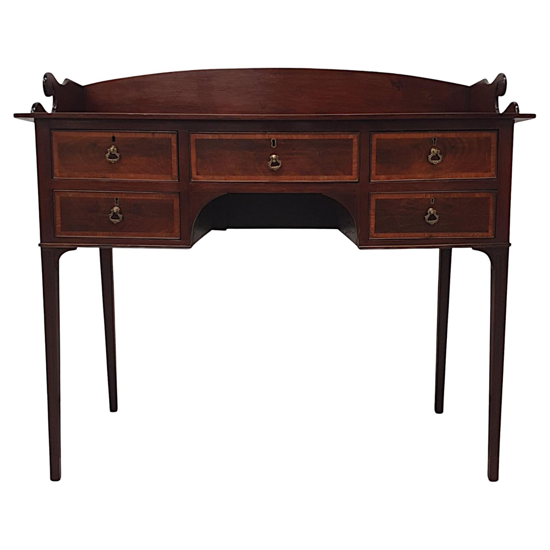 A Fine 19th Century Inlaid Mahogany Sideboard or Hall Table For Sale