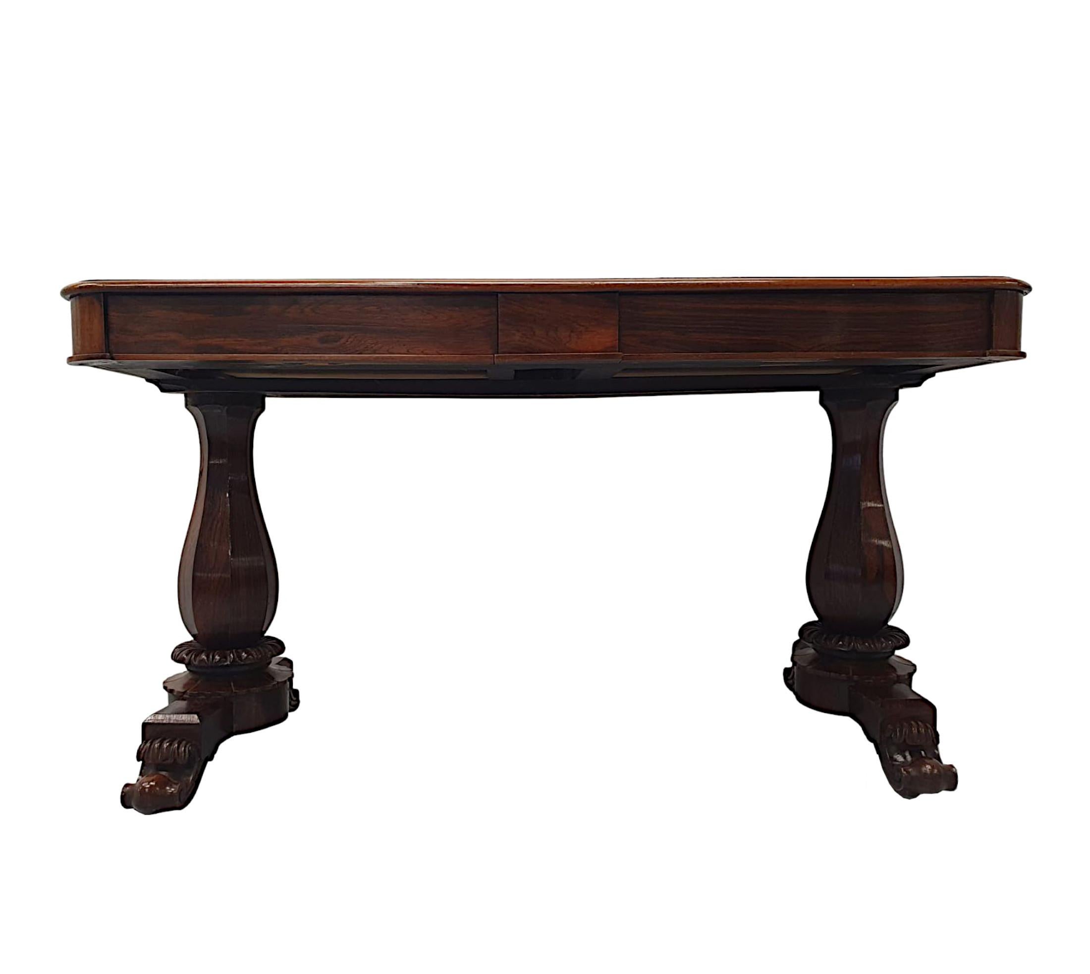 Fine 19th Century Irish Library Table in the Manner of Williams and Gibton In Good Condition For Sale In Dublin, IE
