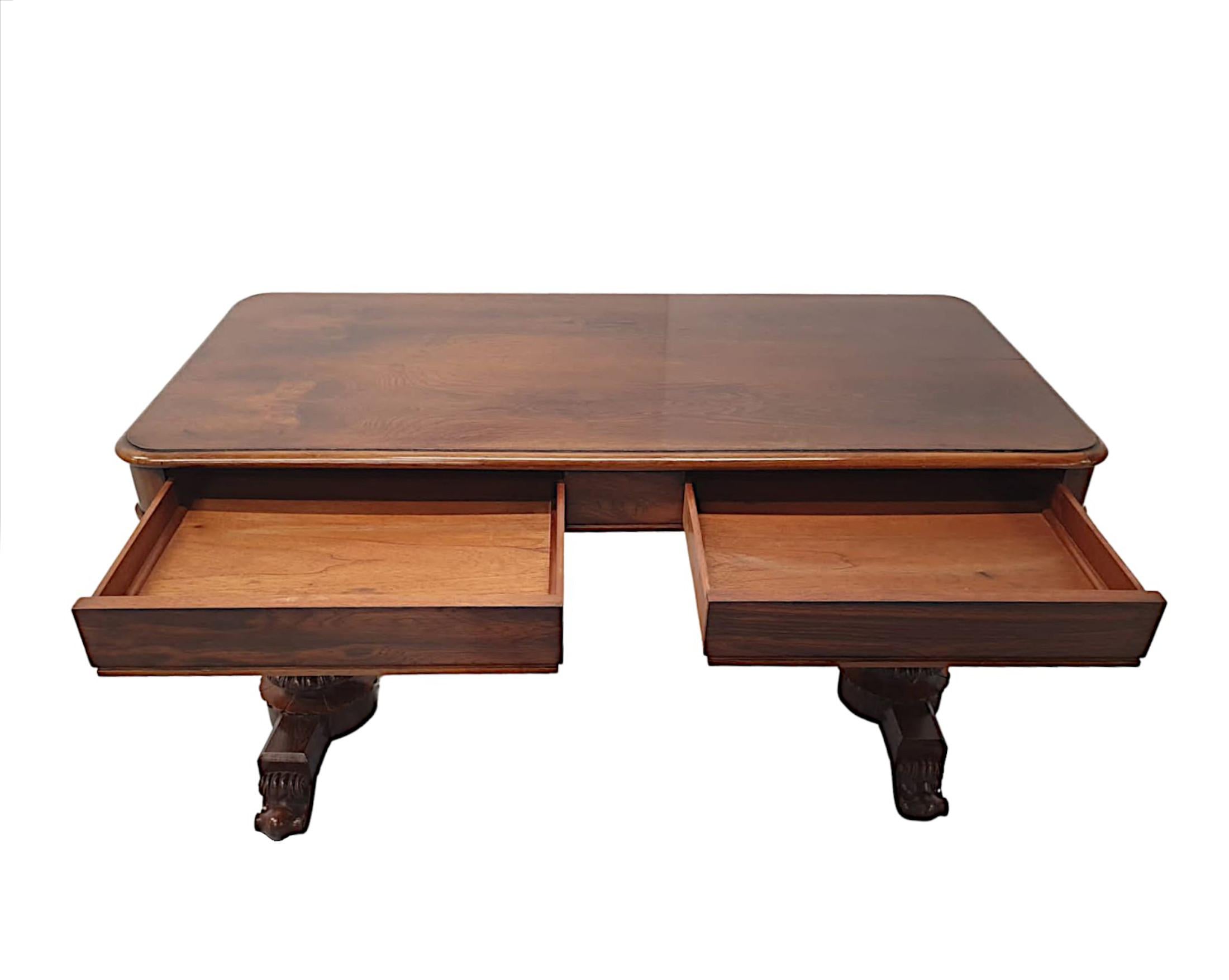 Fine 19th Century Irish Library Table in the Manner of Williams and Gibton For Sale 1