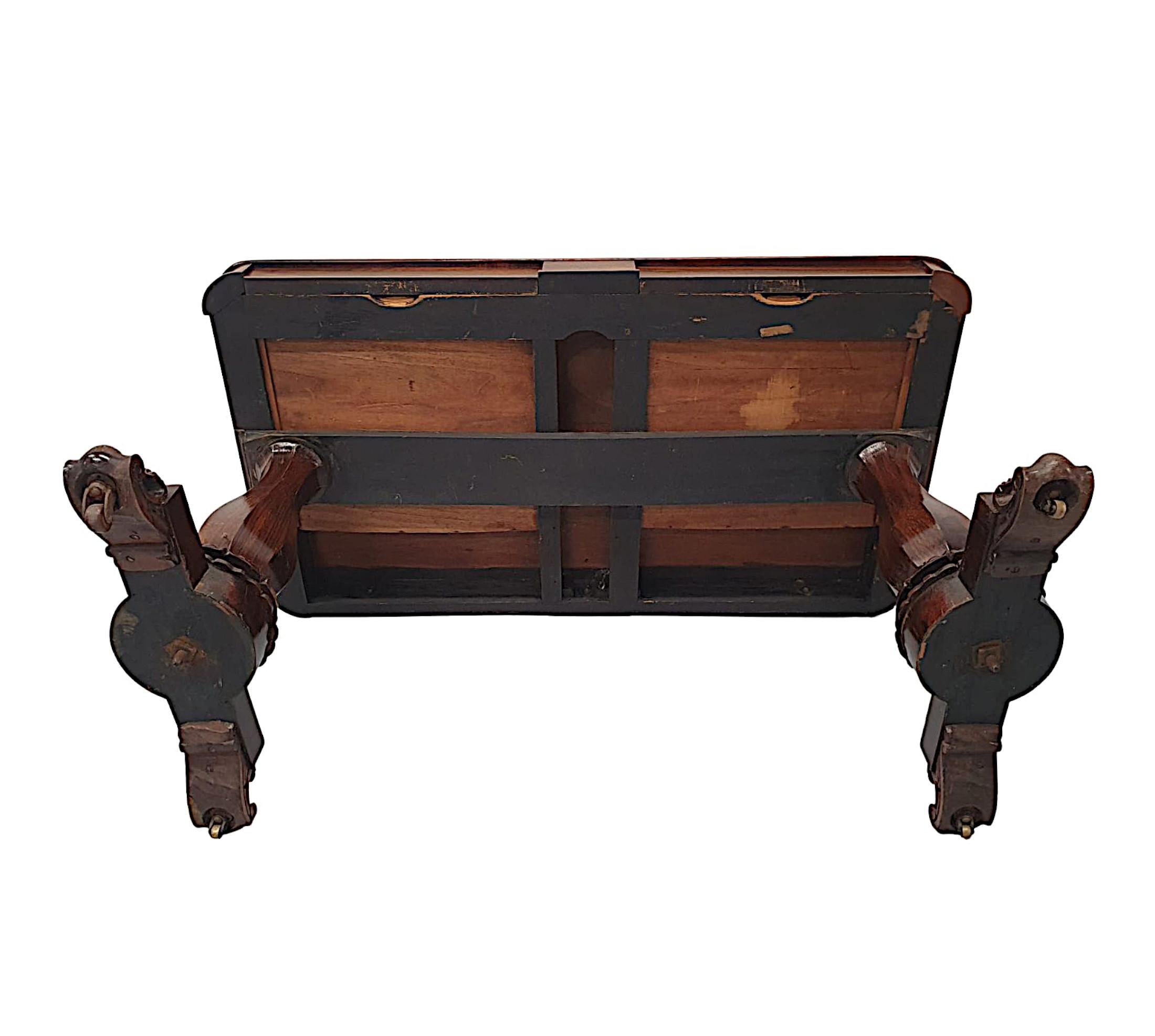 Belle table de bibliothèque irlandaise du 19ème siècle dans le style de Williams et Gibton en vente 3