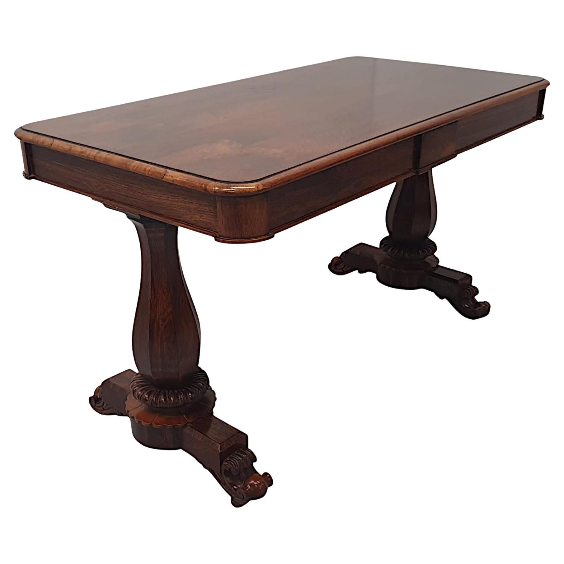 Fine 19th Century Irish Library Table in the Manner of Williams and Gibton For Sale