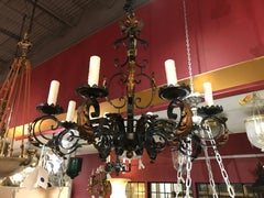 Fine 19th Century Iron Chandelier, Originally for Candles