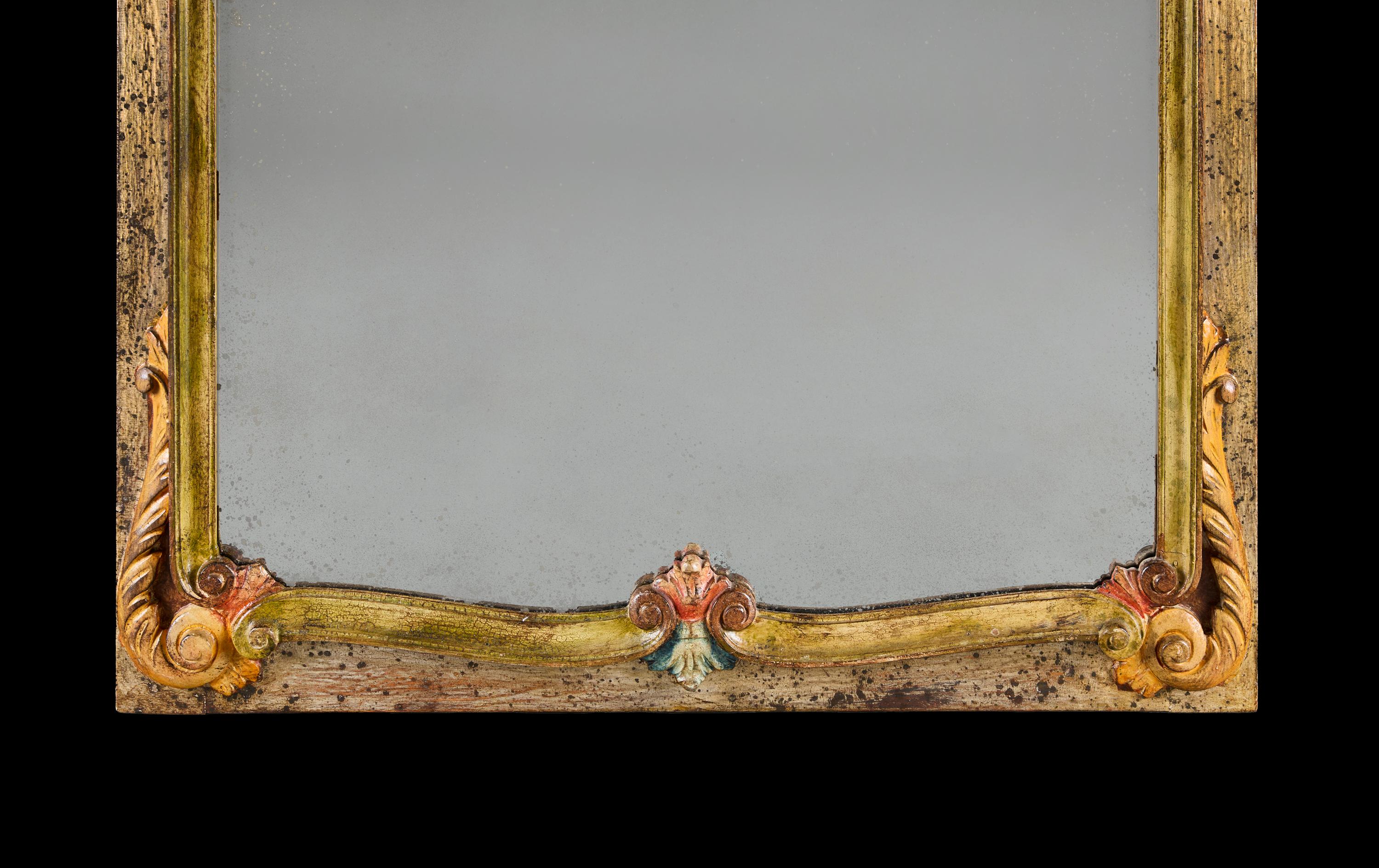 A Fine 19th Century Italian Polychrome Overmantle Mirror For Sale 1
