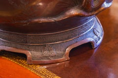 A fine 19th century Japanese Meiji period bronze planter with beautiful relief