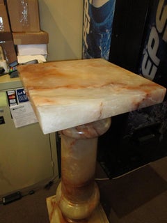 A fine 19th century large and solid onyx pedestal . Excellent condition .