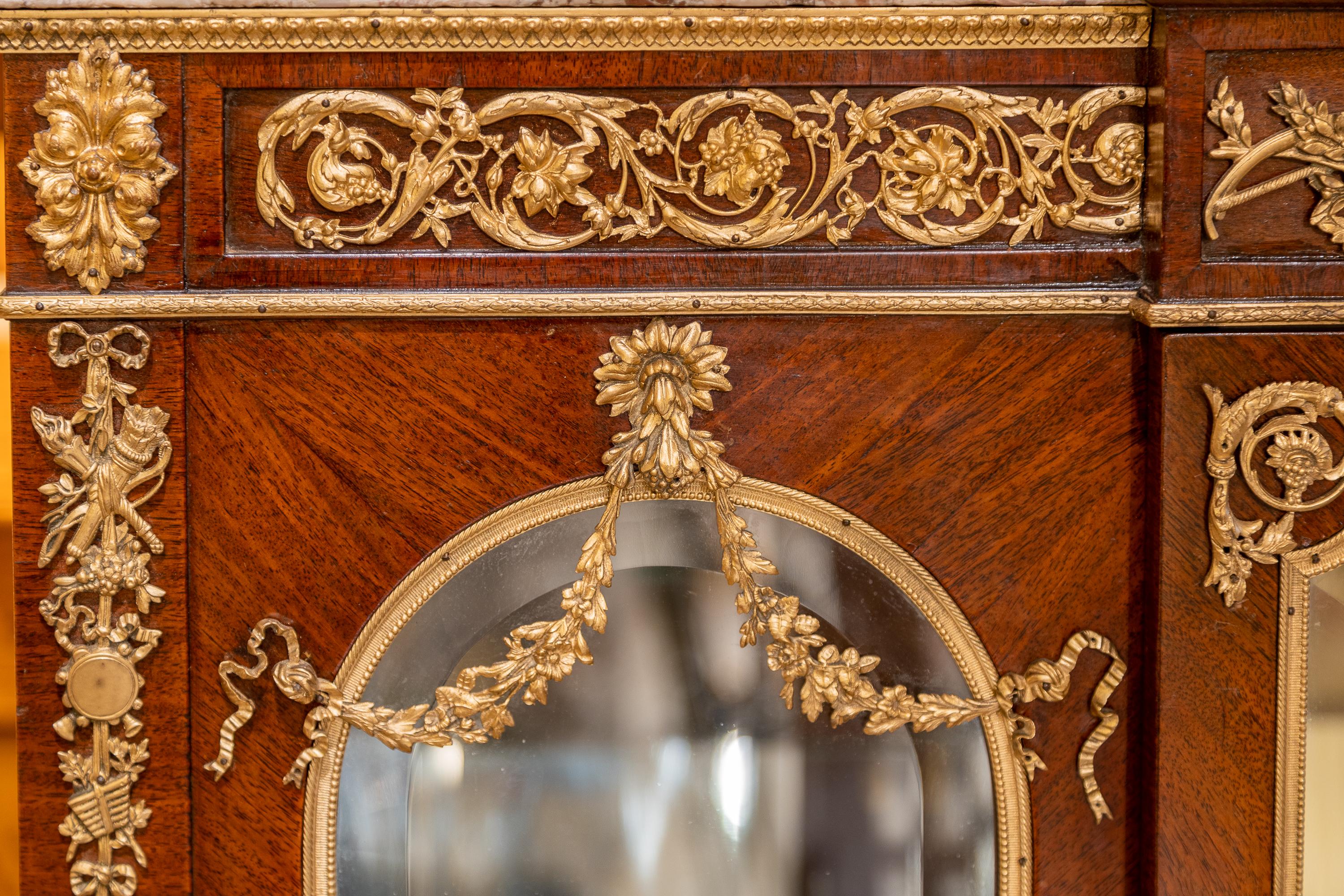 Fine 19th Century Louis XVI Mahogany and Gilt Bronze Mounted Vitrine by Forest For Sale 4