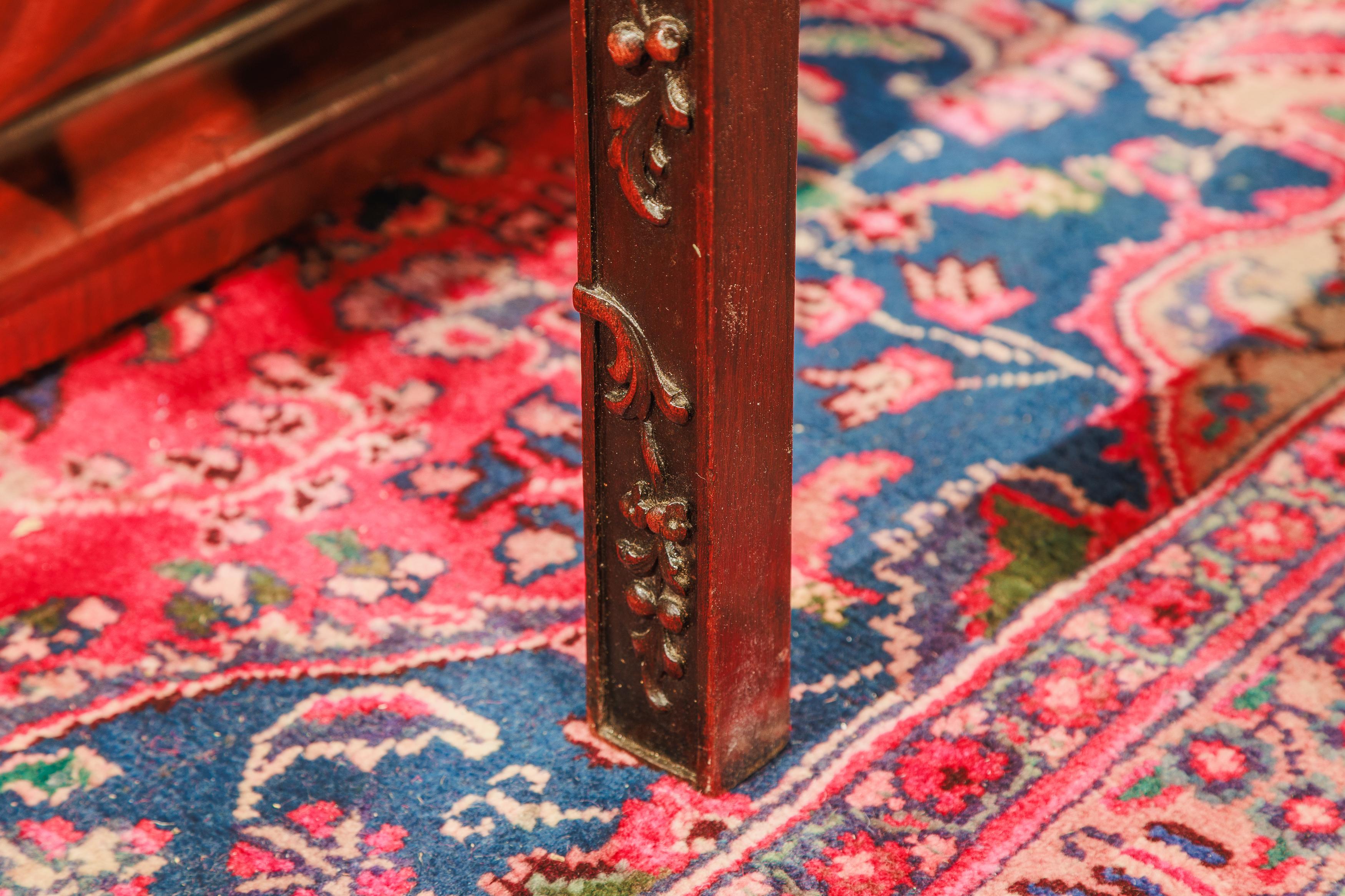 Hand-Carved A fine 19th century mahogany Chinese Chippendale games table . 