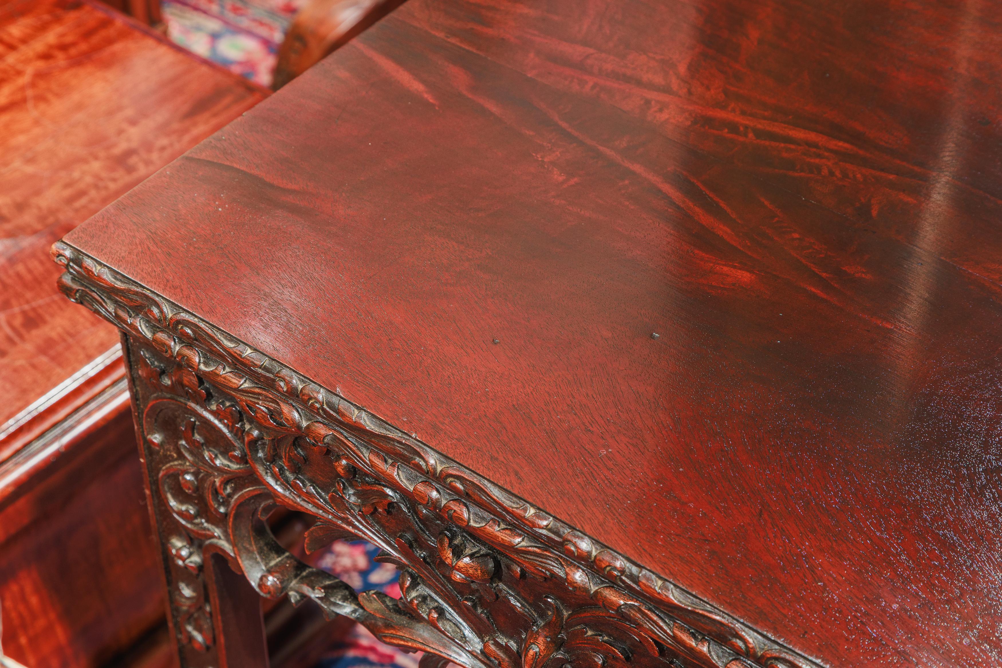 19th Century A fine 19th century mahogany Chinese Chippendale games table .  For Sale