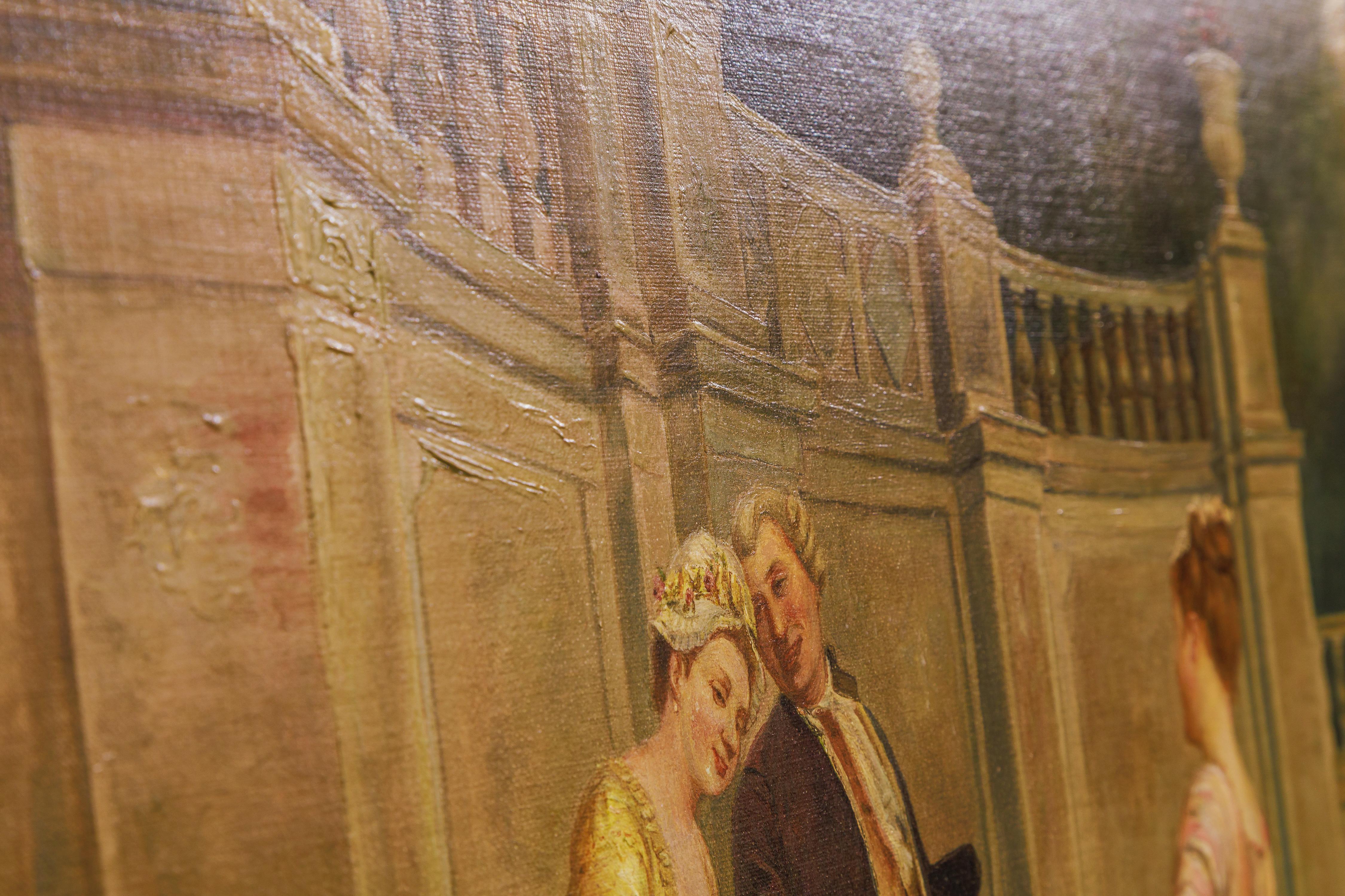 Fino óleo sobre lienzo del siglo XIX, obra de Henry Andrews. 