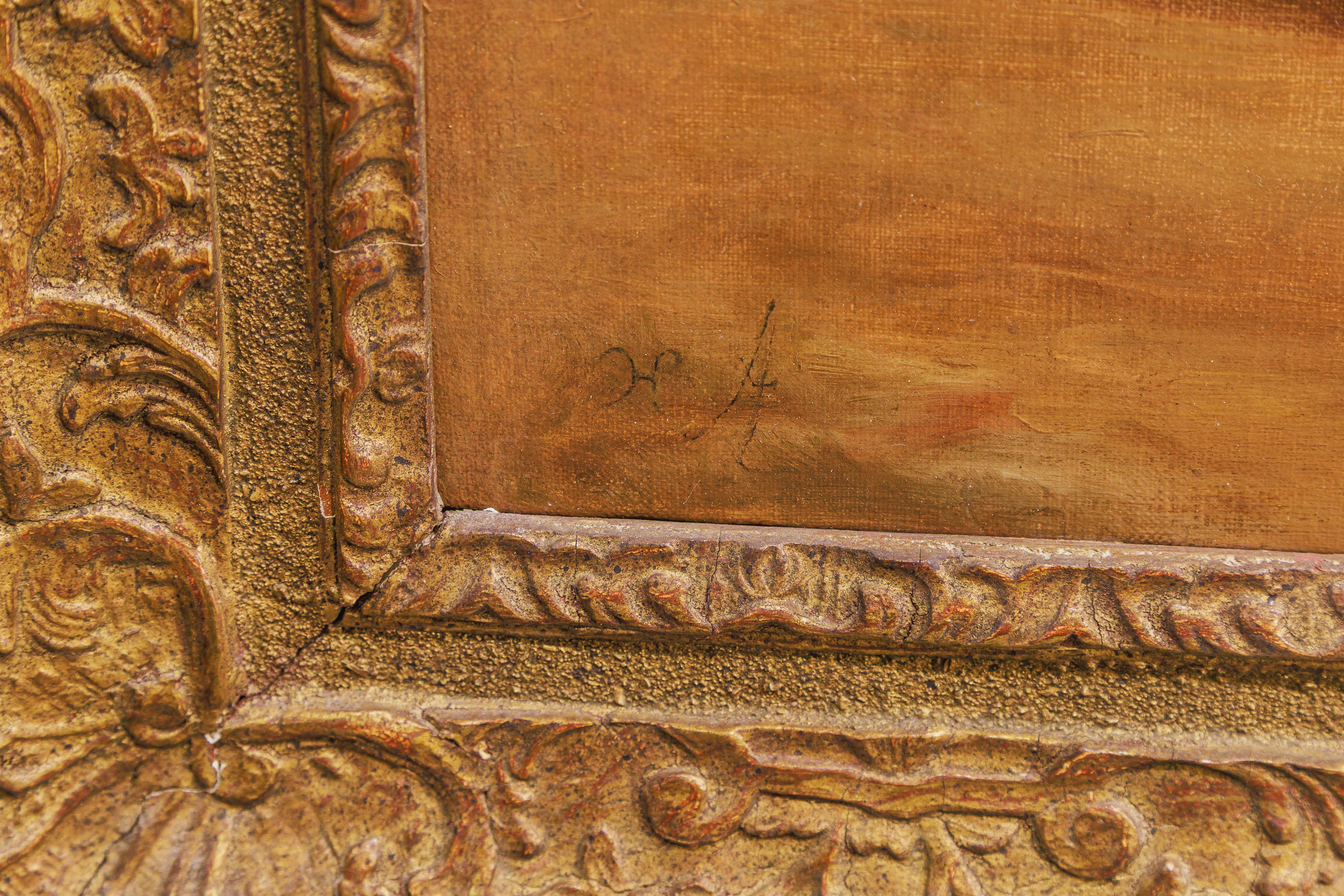Fino óleo sobre lienzo del siglo XIX, obra de Henry Andrews. 