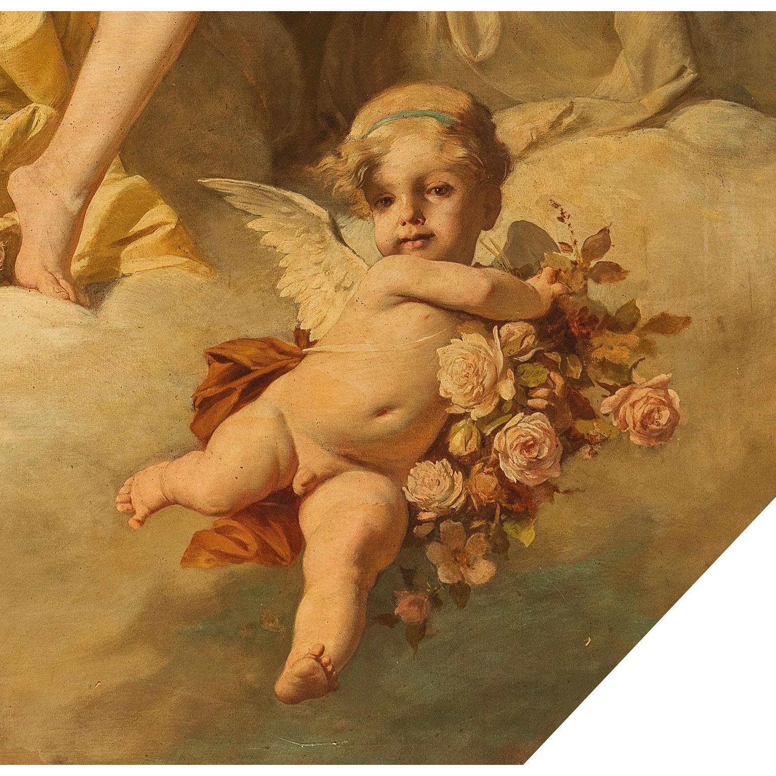 Neoclassical Revival Fine 19th Century Oil on Canvas 