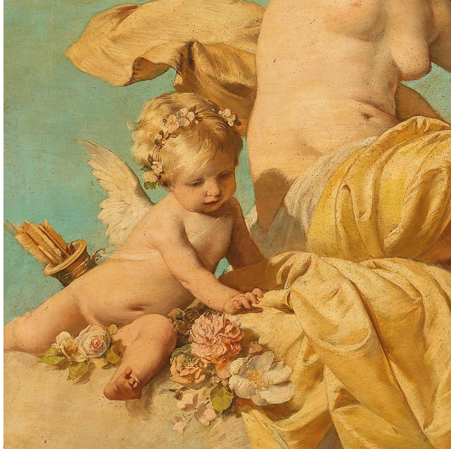 Bois doré Huile sur toile du XIXe siècle 