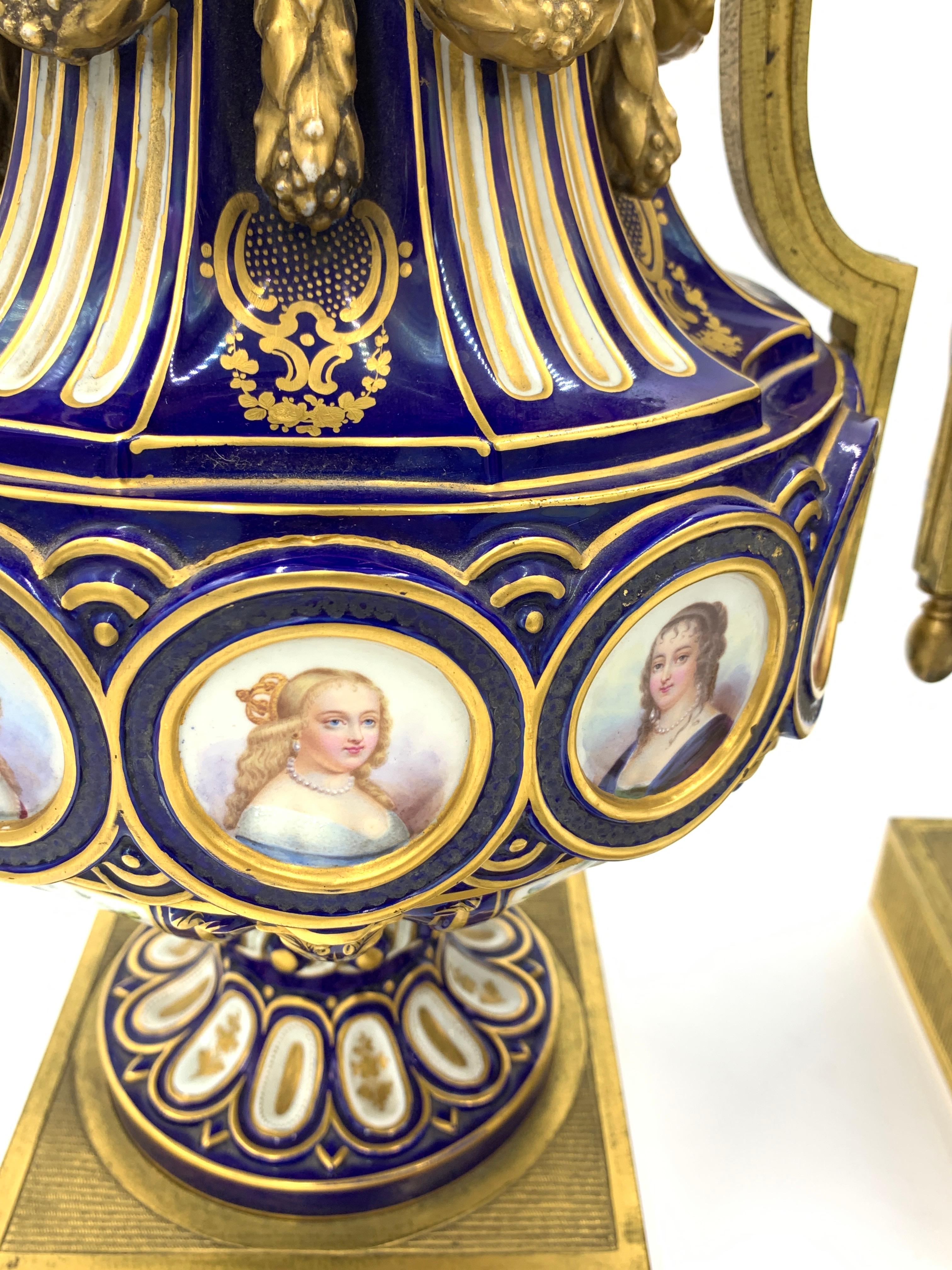 Fine 19th Century Pair of French Sevres Style Porcelain Vases 3