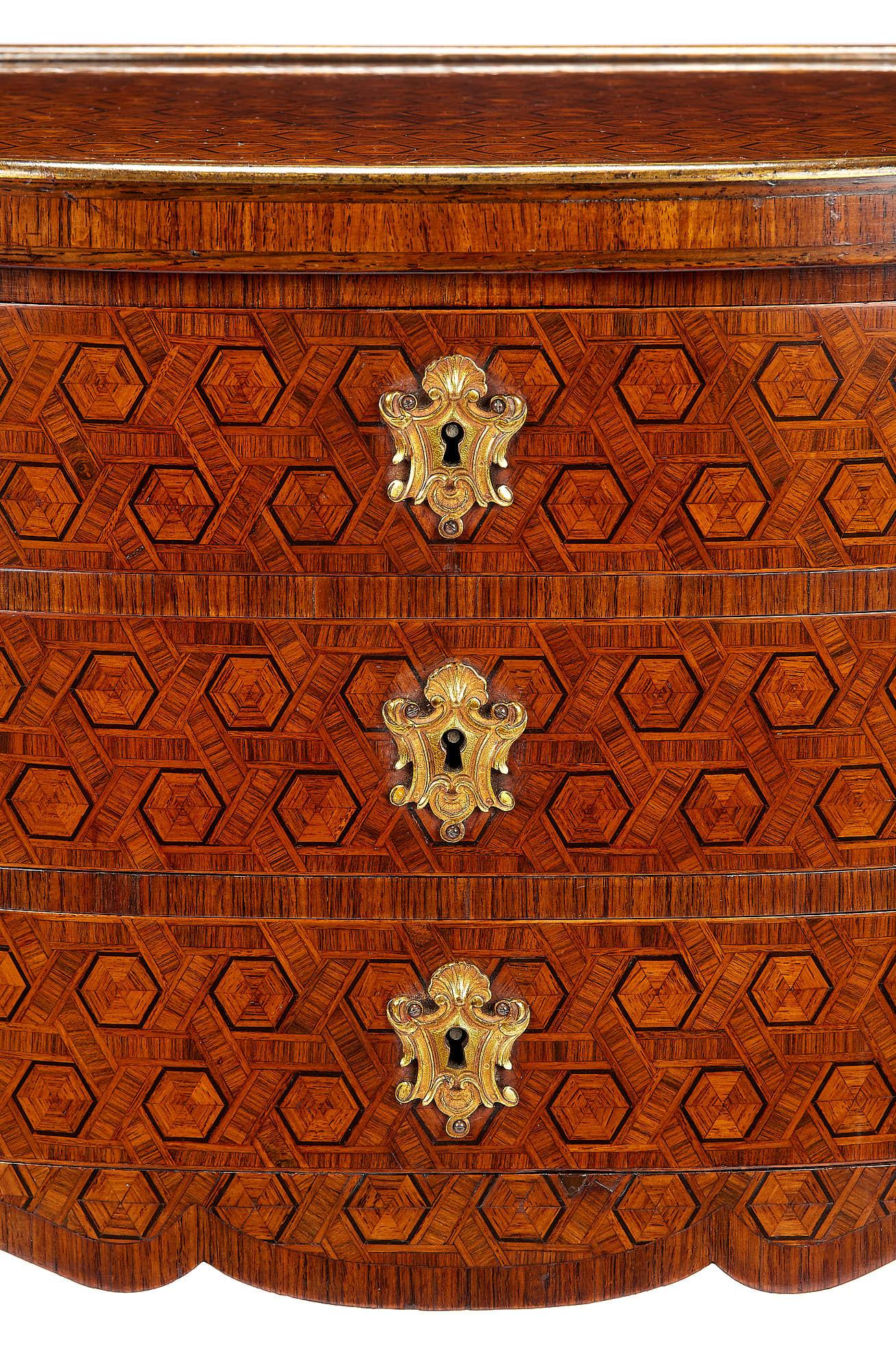 French Fine 19th Century Parquetry Louis XV/XVI Transitional Style Side Table For Sale