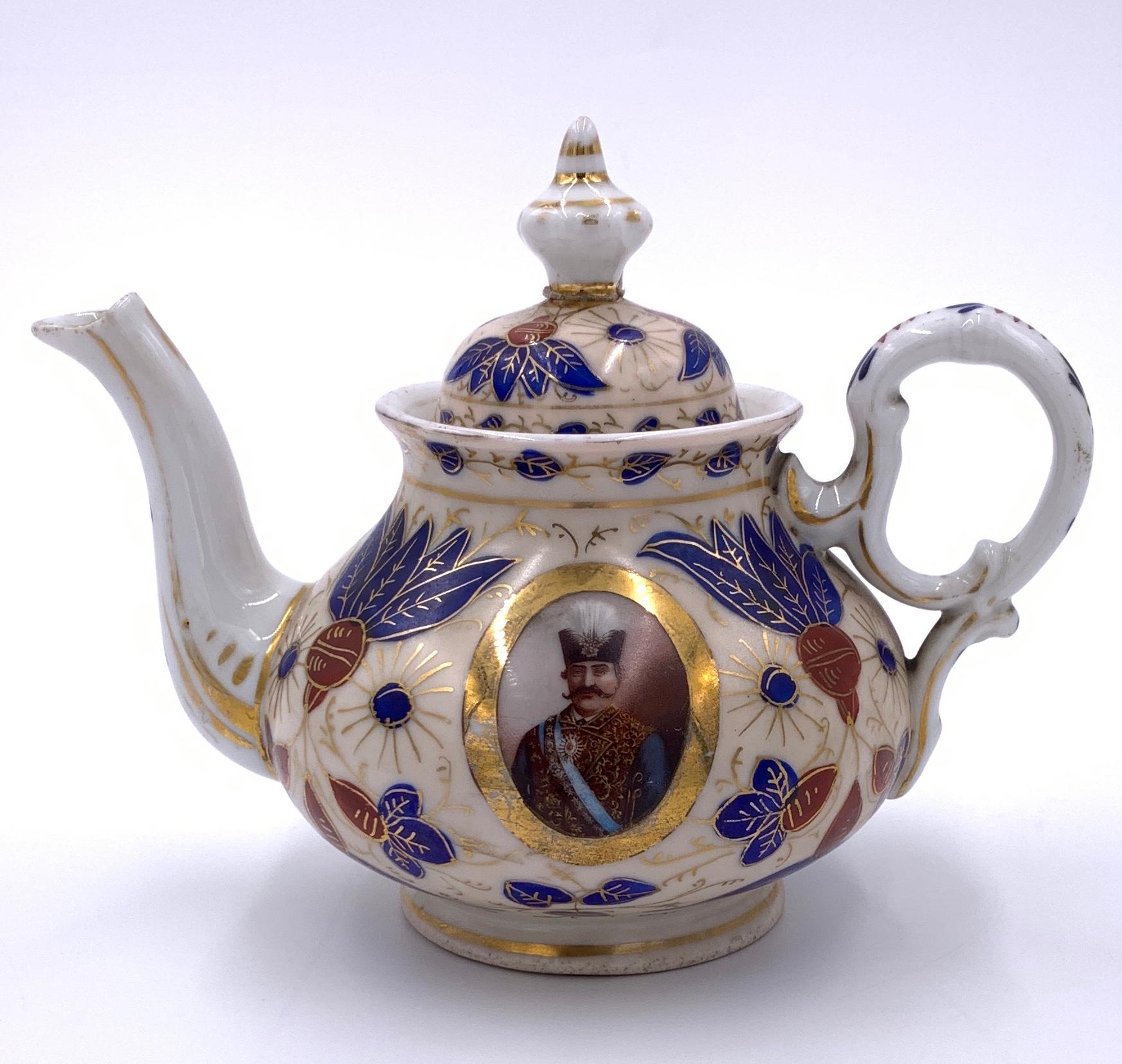 Porcelain Fine 19th Century Qajar Bohemian Tea Set