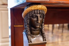 Fine 19th Century Regency Mahogany and Patinated Bronze Marble Top Console