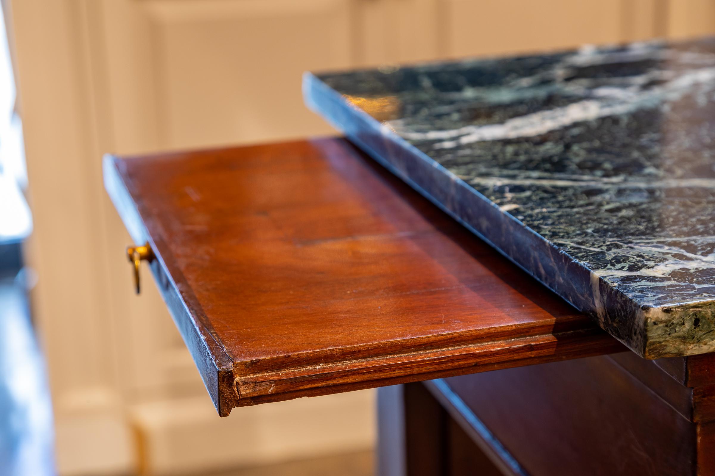 Fine 19th Century Regency Mahogany and Patinated Bronze Marble Top Console For Sale 3