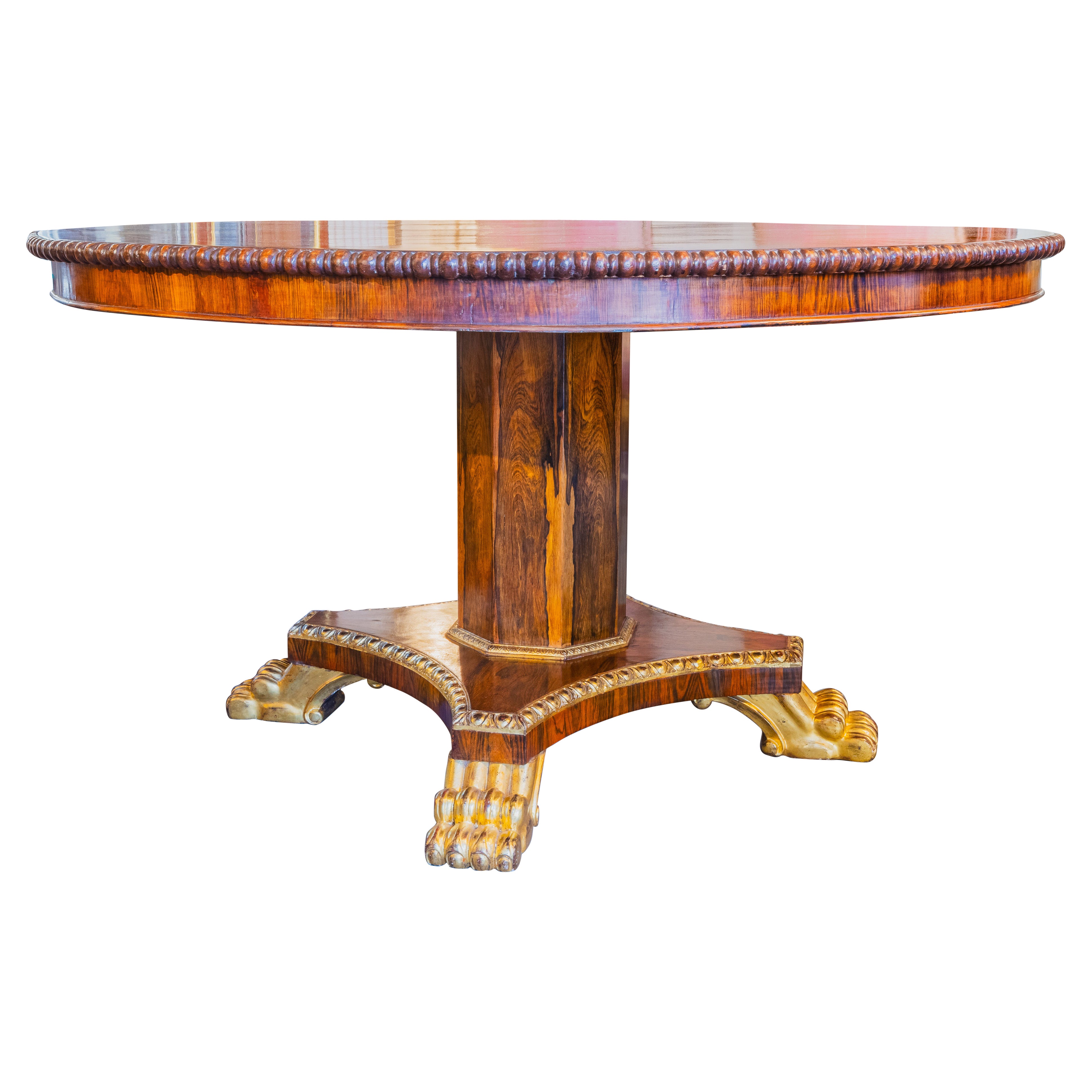 A fine 19th century Rosewood and parcel gilt center table im Angebot