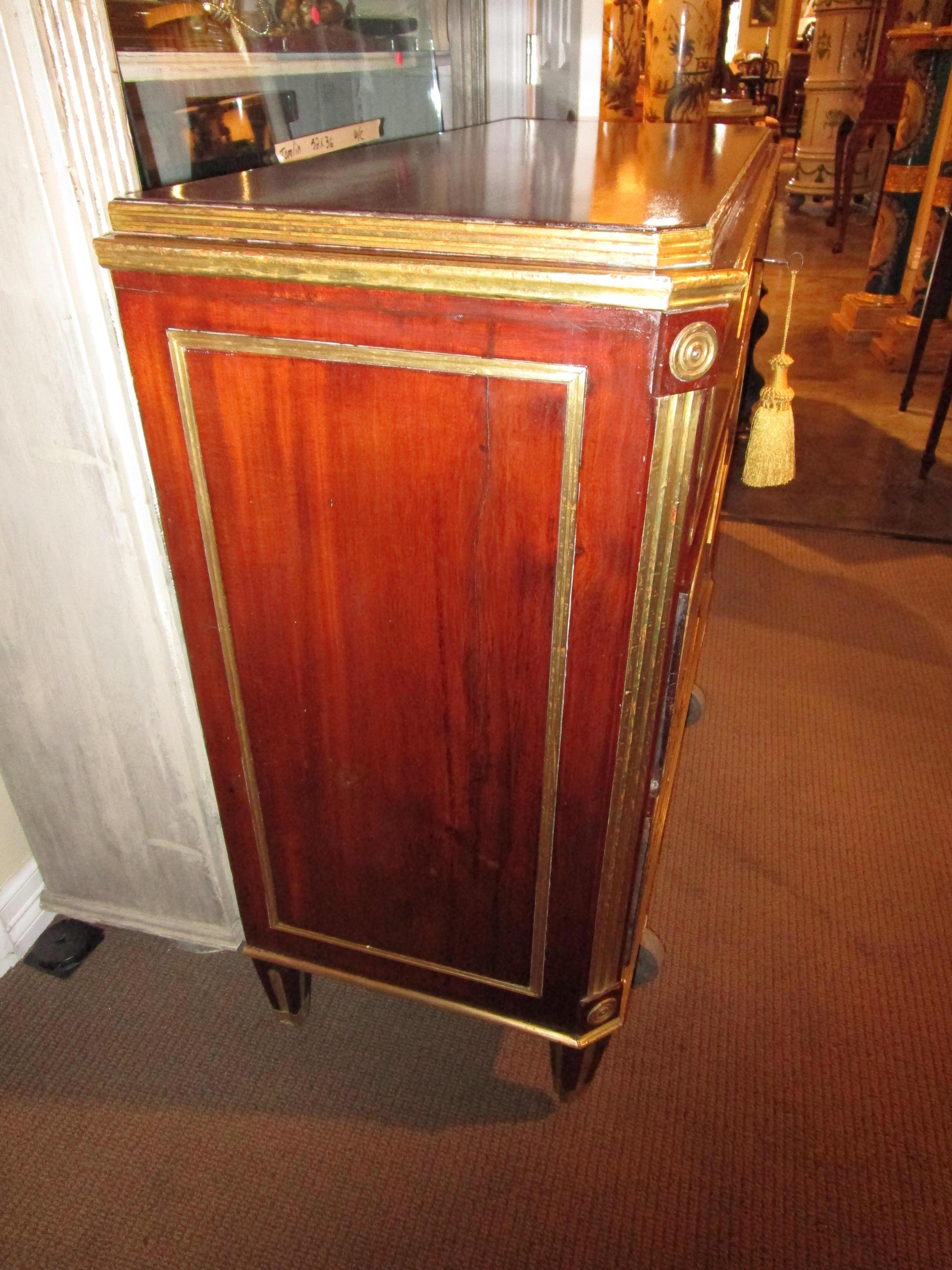 Fine 19th Century Russian Mahogany and Brass Inlayed Commode For Sale 2