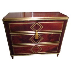 Fine 19th Century Russian Mahogany and Brass Inlayed Commode