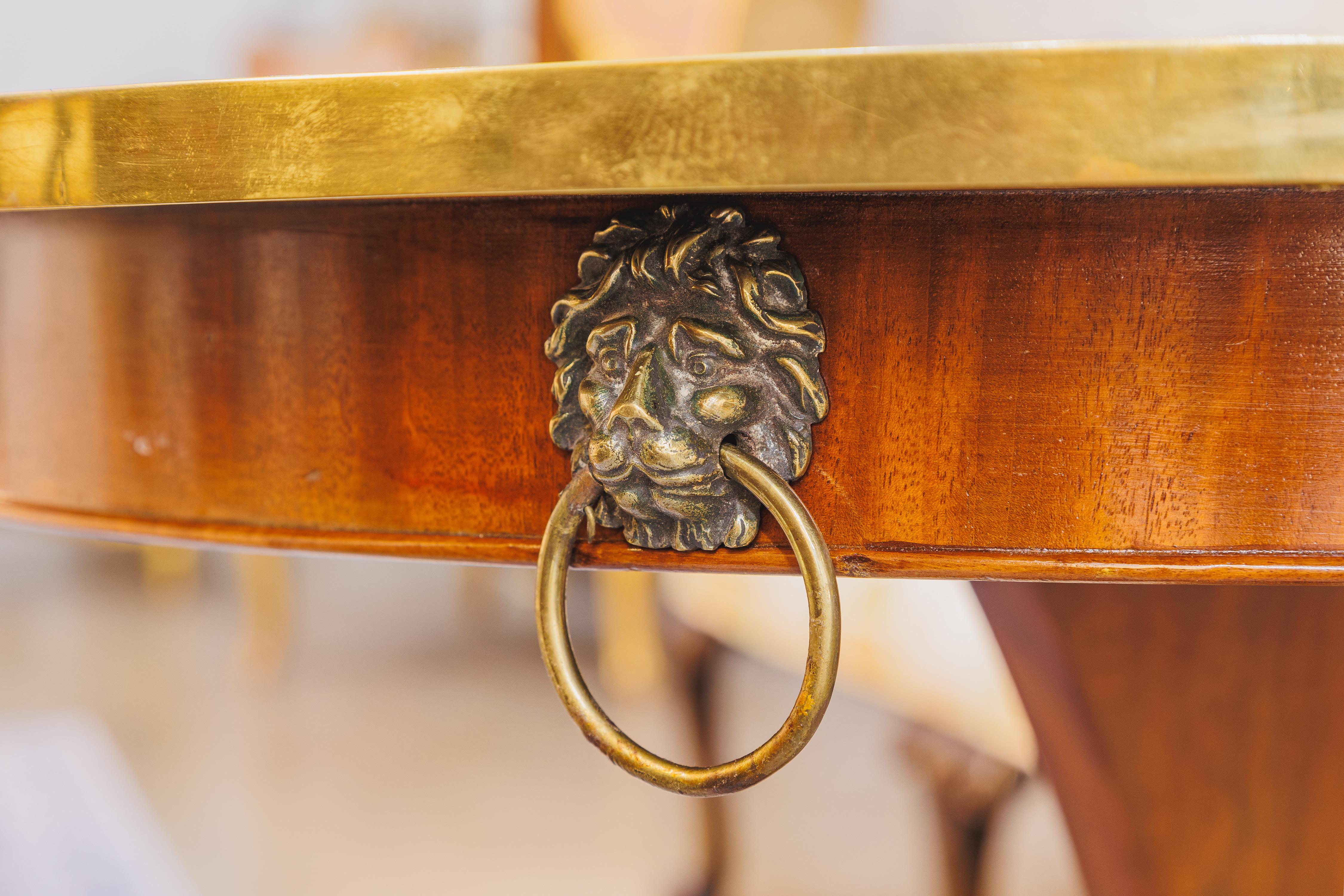 Baltic A fine 19th century Russian mahogany and brass mounted small center table For Sale