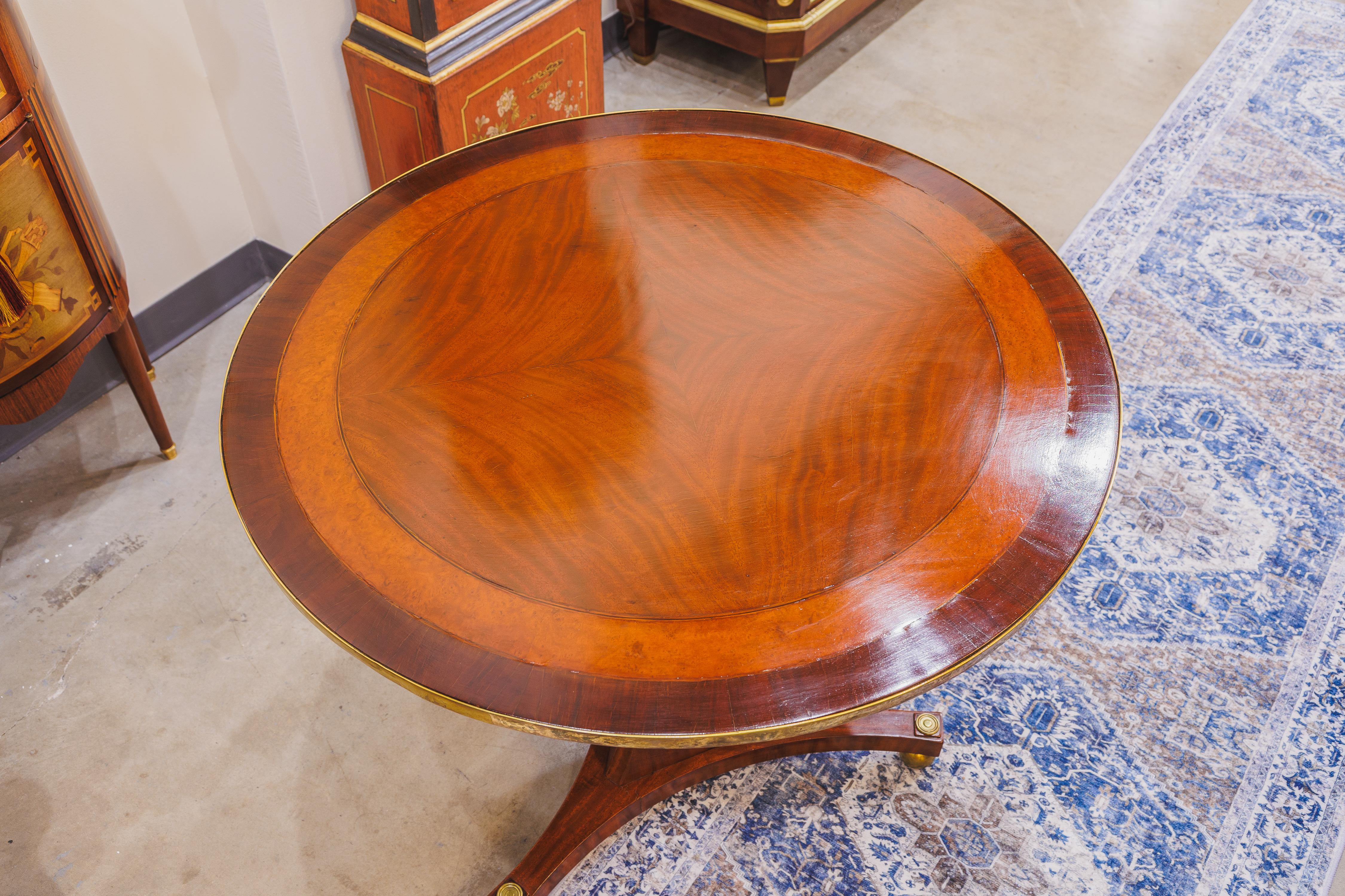 19th Century A fine 19th century Russian mahogany and brass mounted small center table For Sale