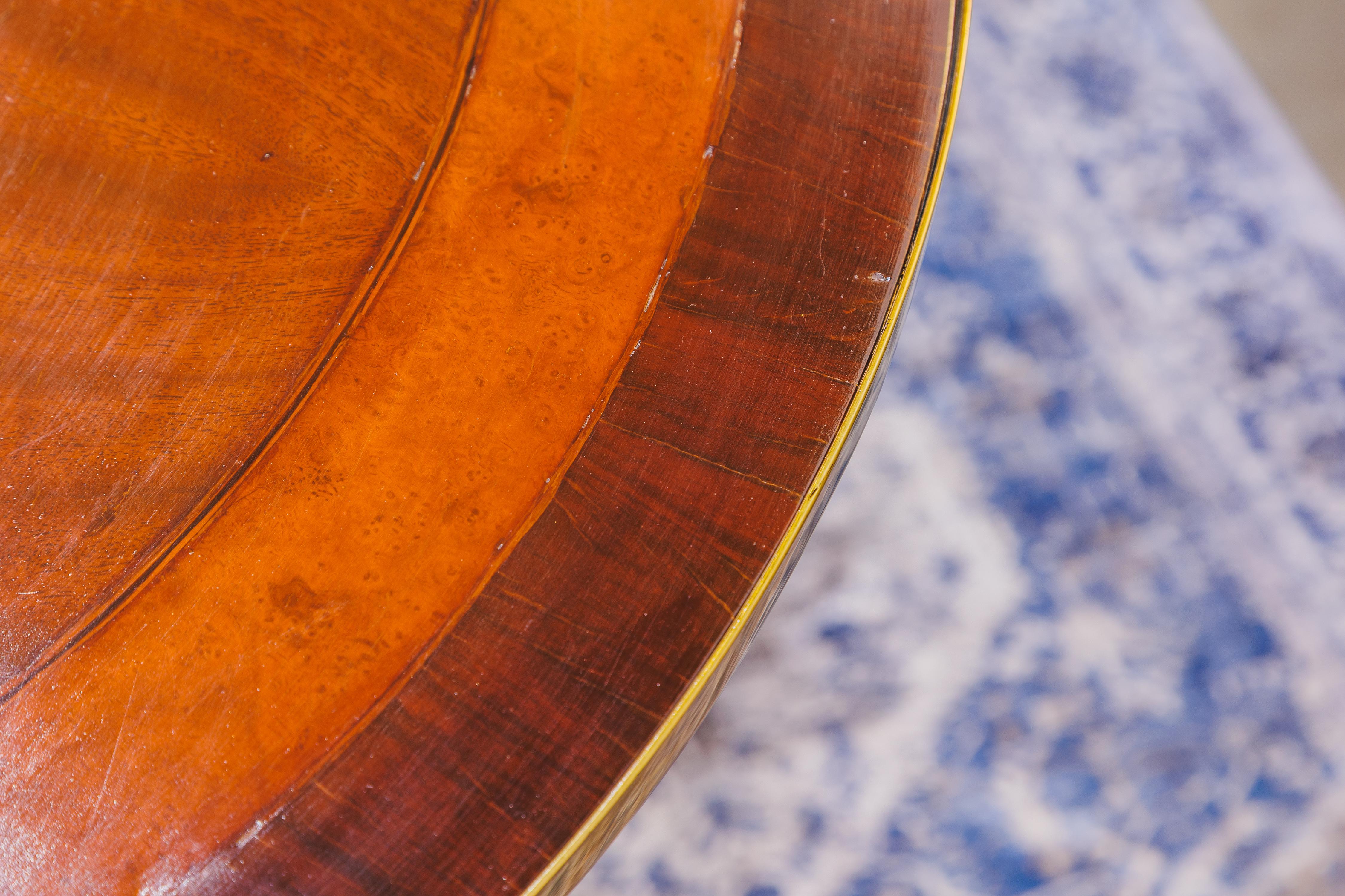 Brass A fine 19th century Russian mahogany and brass mounted small center table For Sale