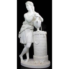 Fine 19th Century White Marble Sculpture of “Rebecca at the Well”