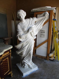 A fine 19thc  Italian Carrera marble life size carved figure of  a female
