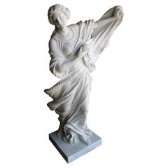 A fine 19thc  Italian Carrera marble life size carved figure of  a female