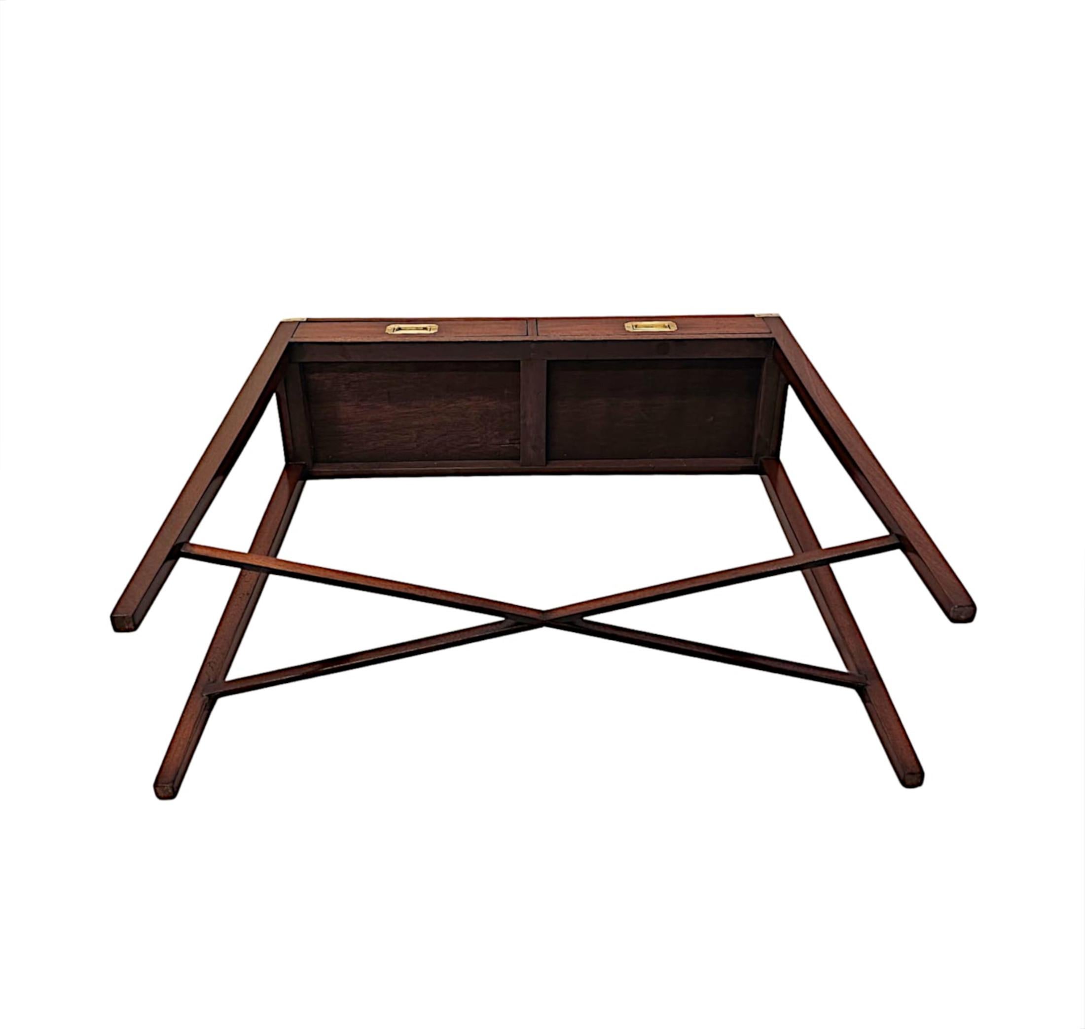 A Fine 20th Century Hand Made Mahogany Campaign Style Console Table For Sale 2