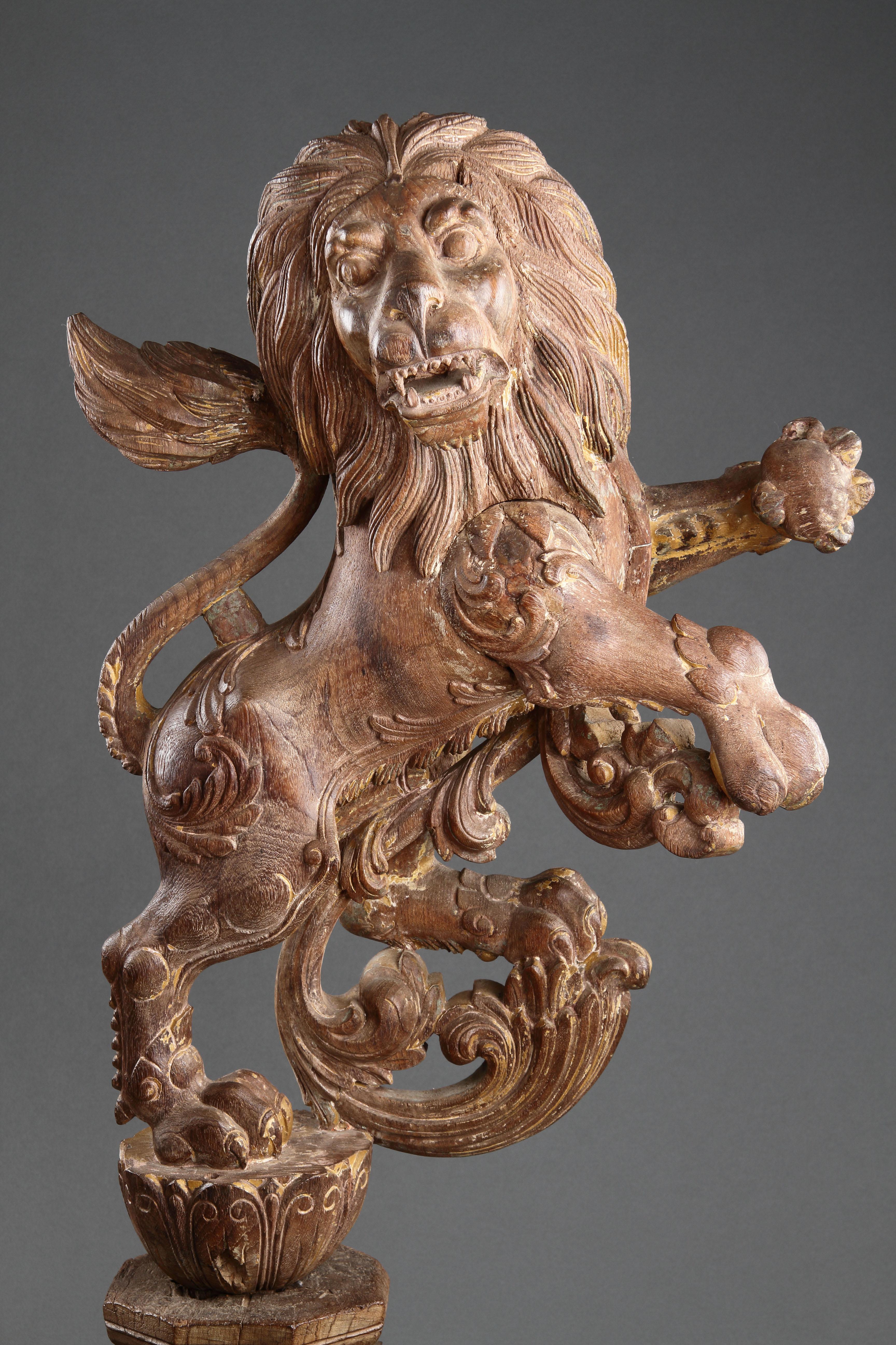 A Fine and Decorative Pair of Rampant Lions For Sale 5