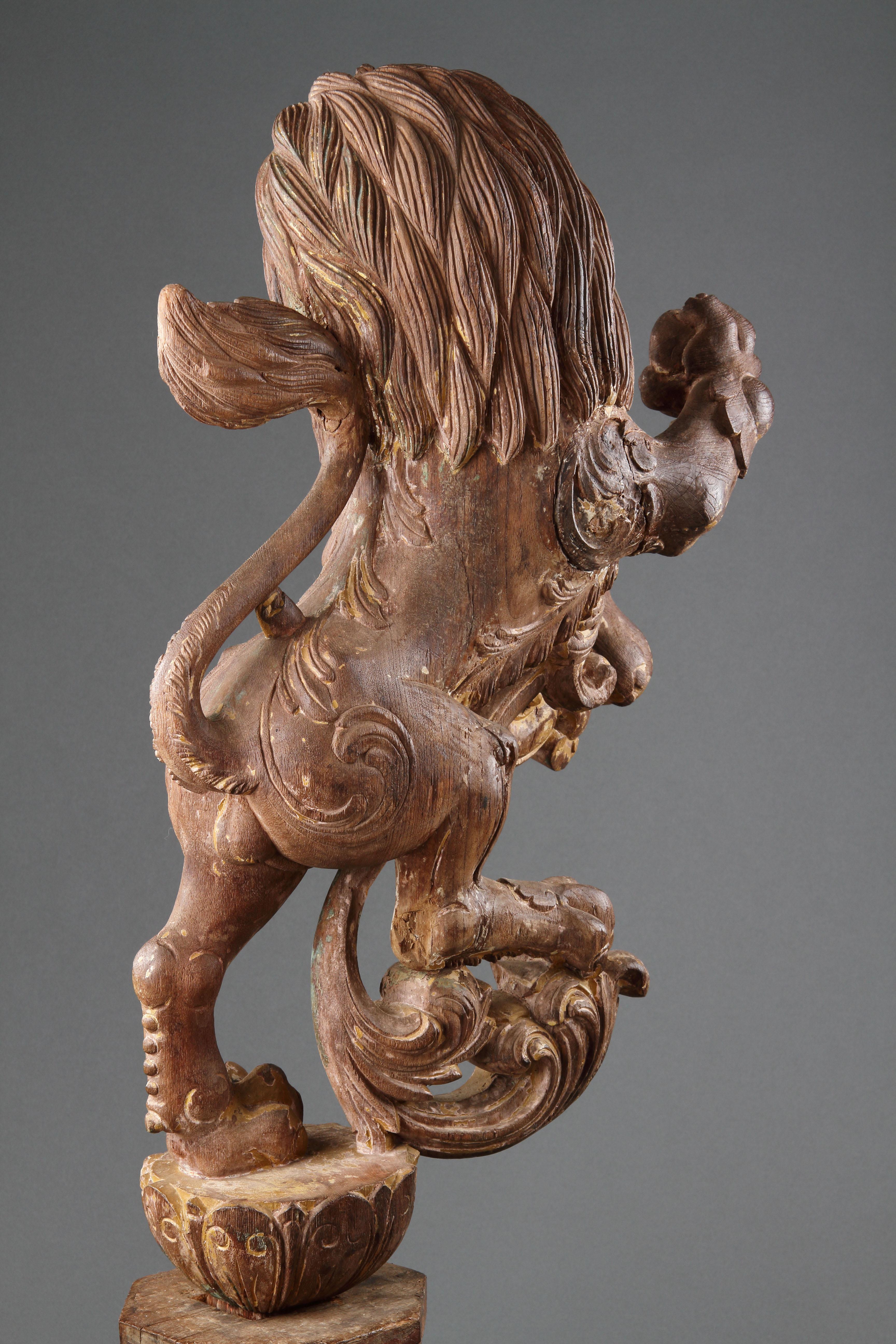 A Fine and Decorative Pair of Rampant Lions For Sale 1