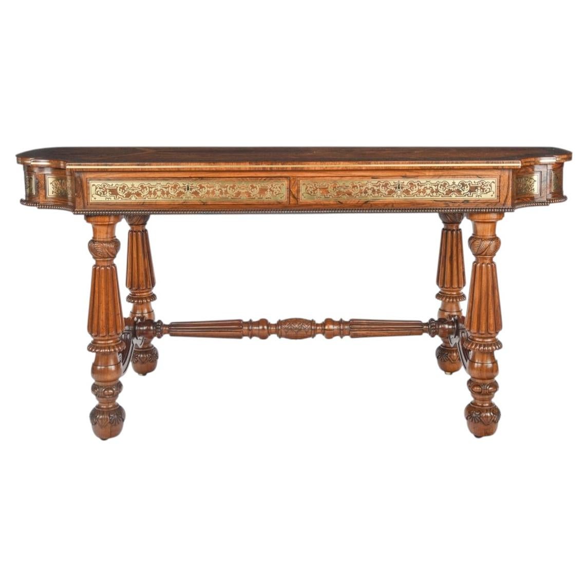 A Fine and Important George IV Period Rosewood Library Side Table by Gillows