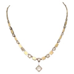 A Fine and Impressive Art Deco 14ct Gold & 2.6 Carats of Diamonds Necklace