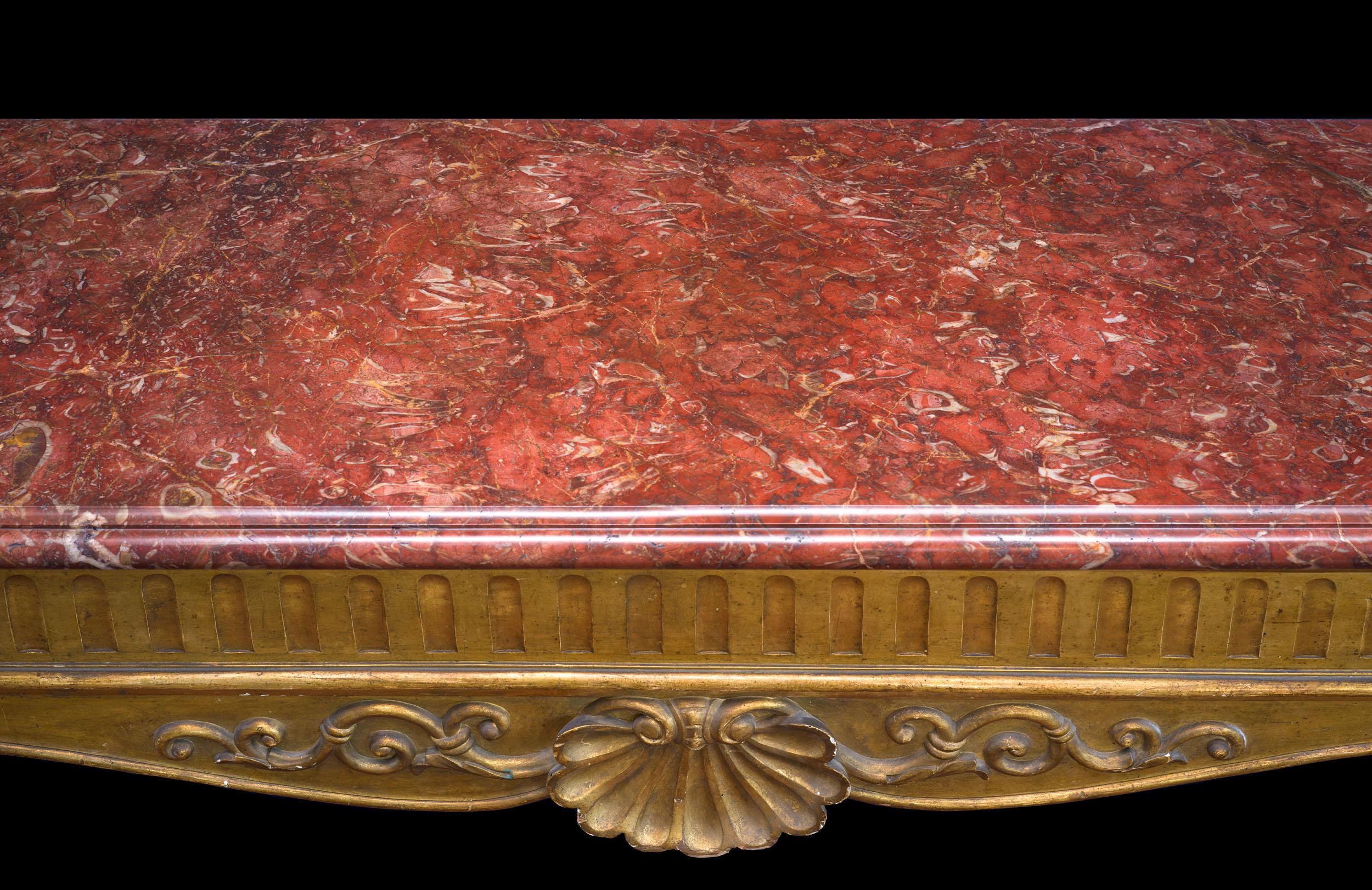 19th Century A fine and large giltwood Italian console or game table/ Table à Gibier For Sale
