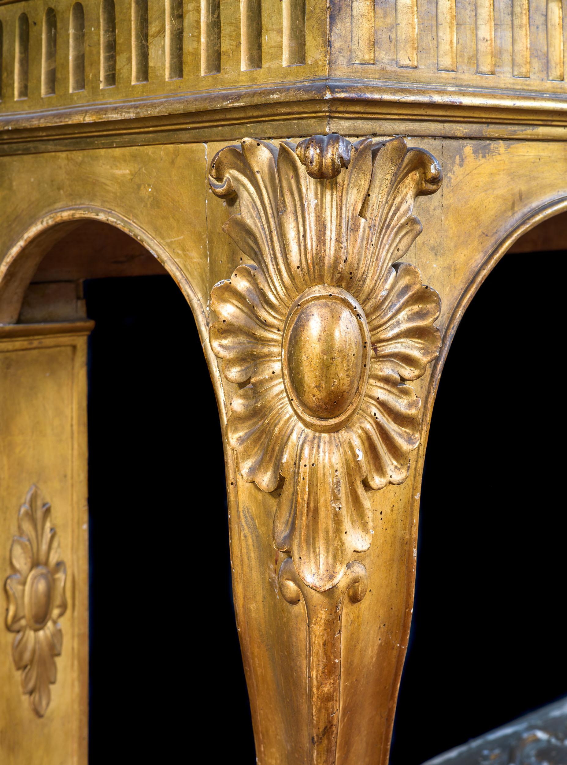 A fine and large giltwood Italian console or game table/ Table à Gibier For Sale 1