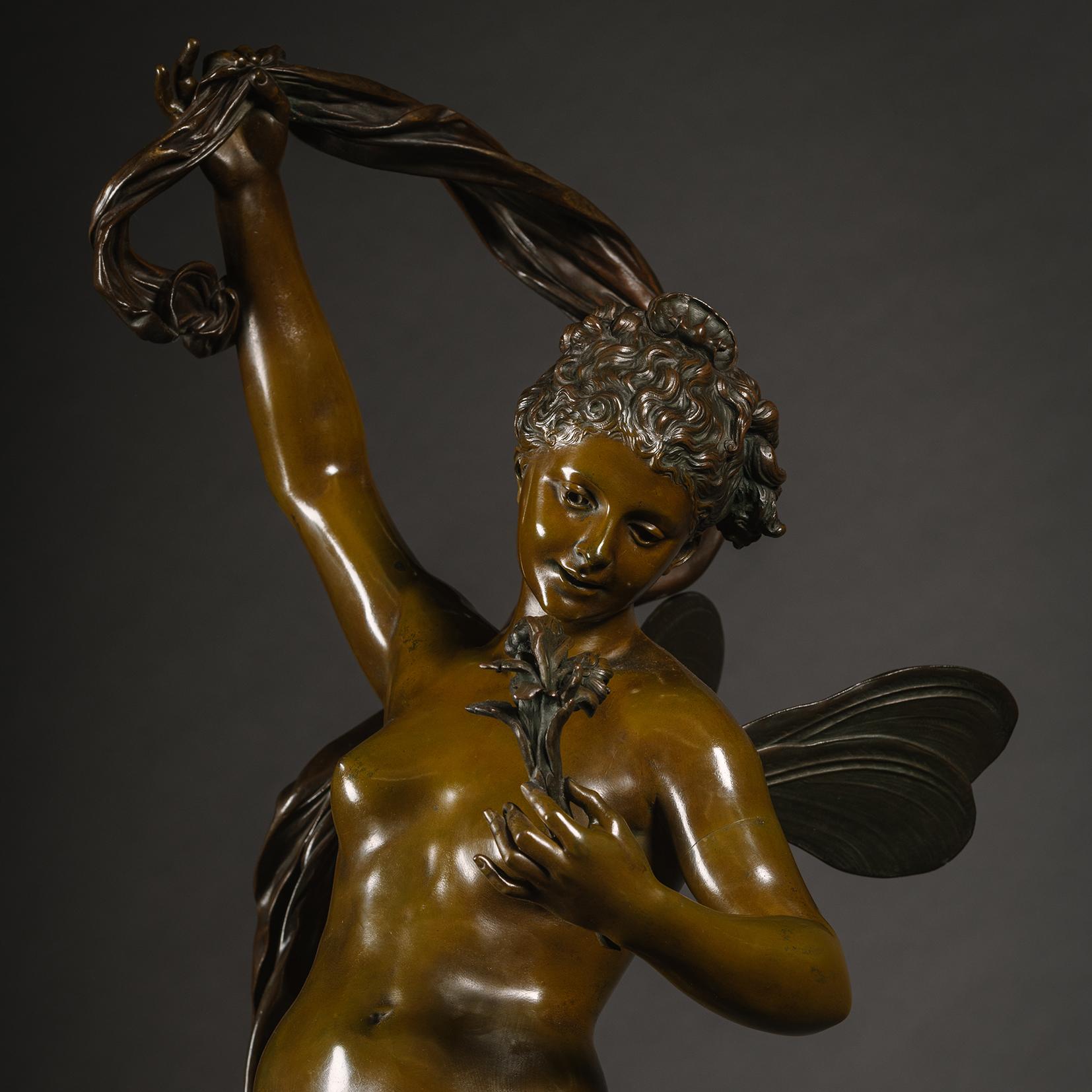 Figura fina y grande de bronce patinado de una ninfa marina en Bueno estado para la venta en Brighton, West Sussex