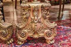 A fine and palatial size pair of Italian silvered bronze chenets