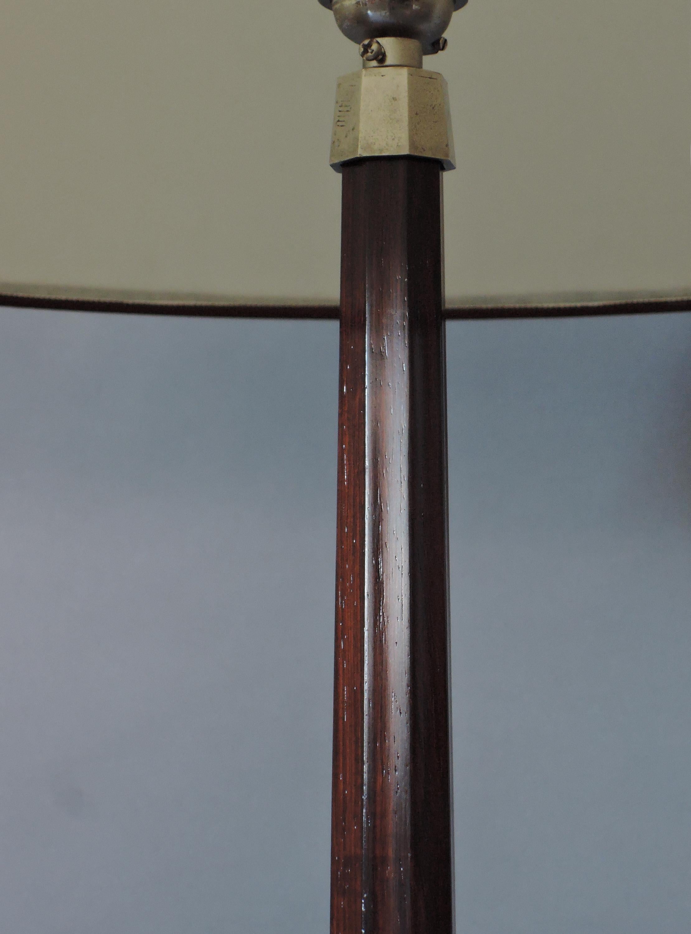 Fine and Rare French Art Deco Rosewood Floor Lamp For Sale 1