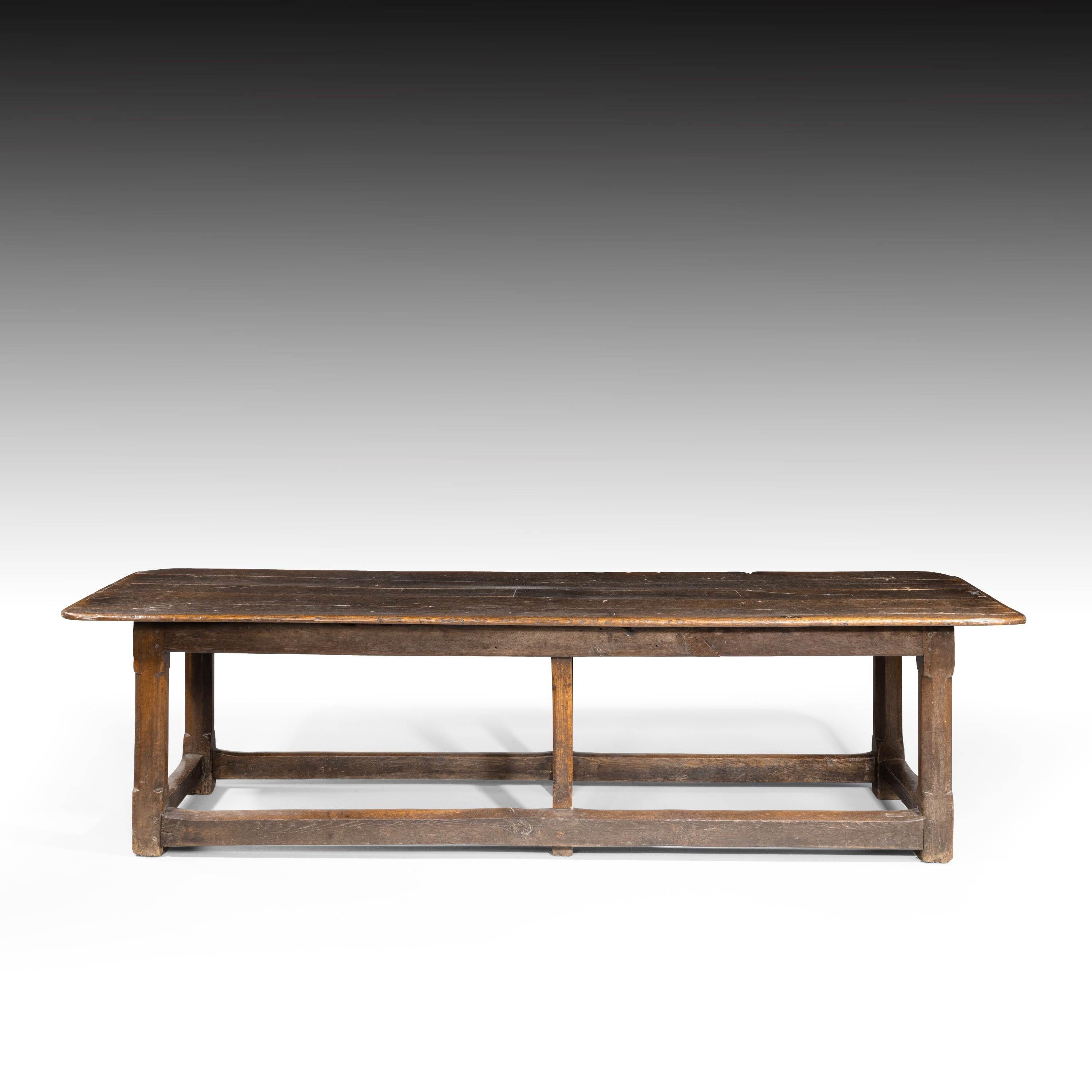 Fine and Rare Late 18th Century Oak Trestle Table 1