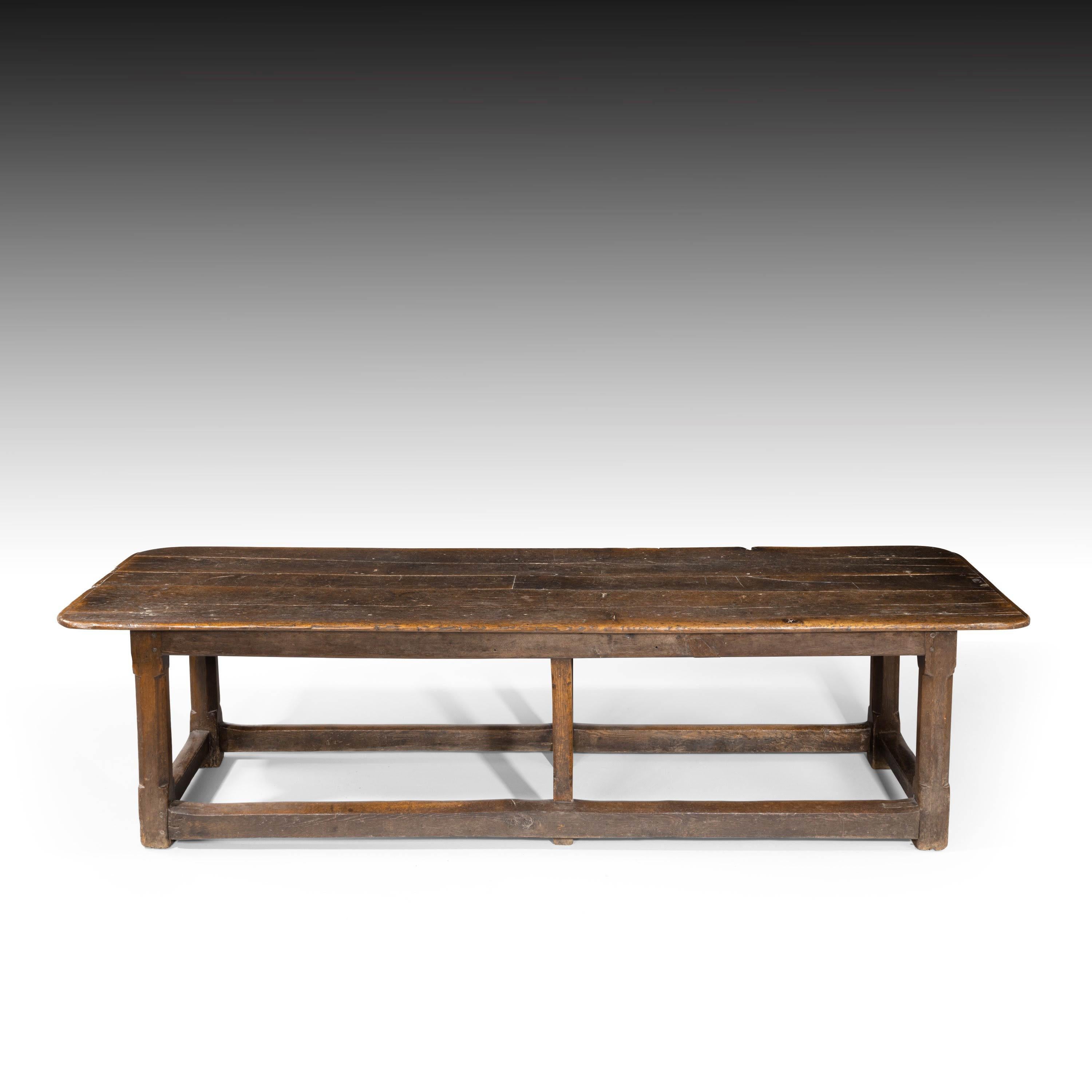 Fine and Rare Late 18th Century Oak Trestle Table 2