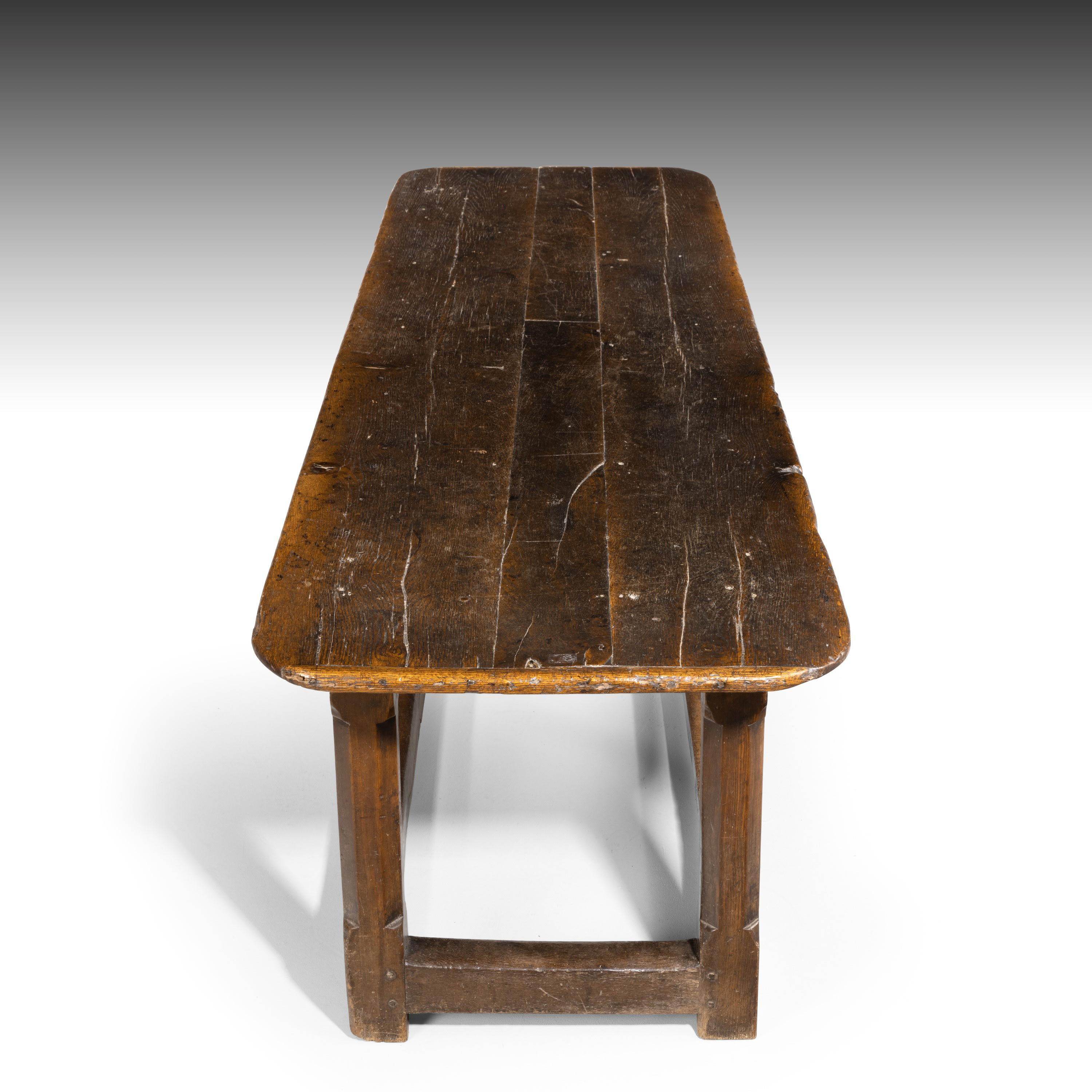 Fine and Rare Late 18th Century Oak Trestle Table 3