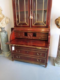 Fine and Rare Late 18th Century Russian Mahogany Roll Top Secretary