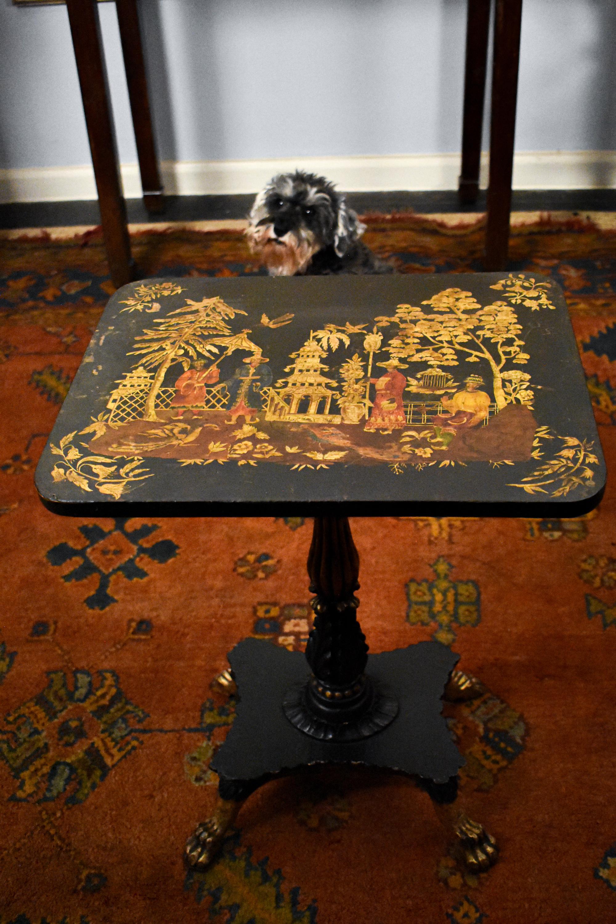 British Fine and Rare Regency Chinoiserie Occasional Table For Sale