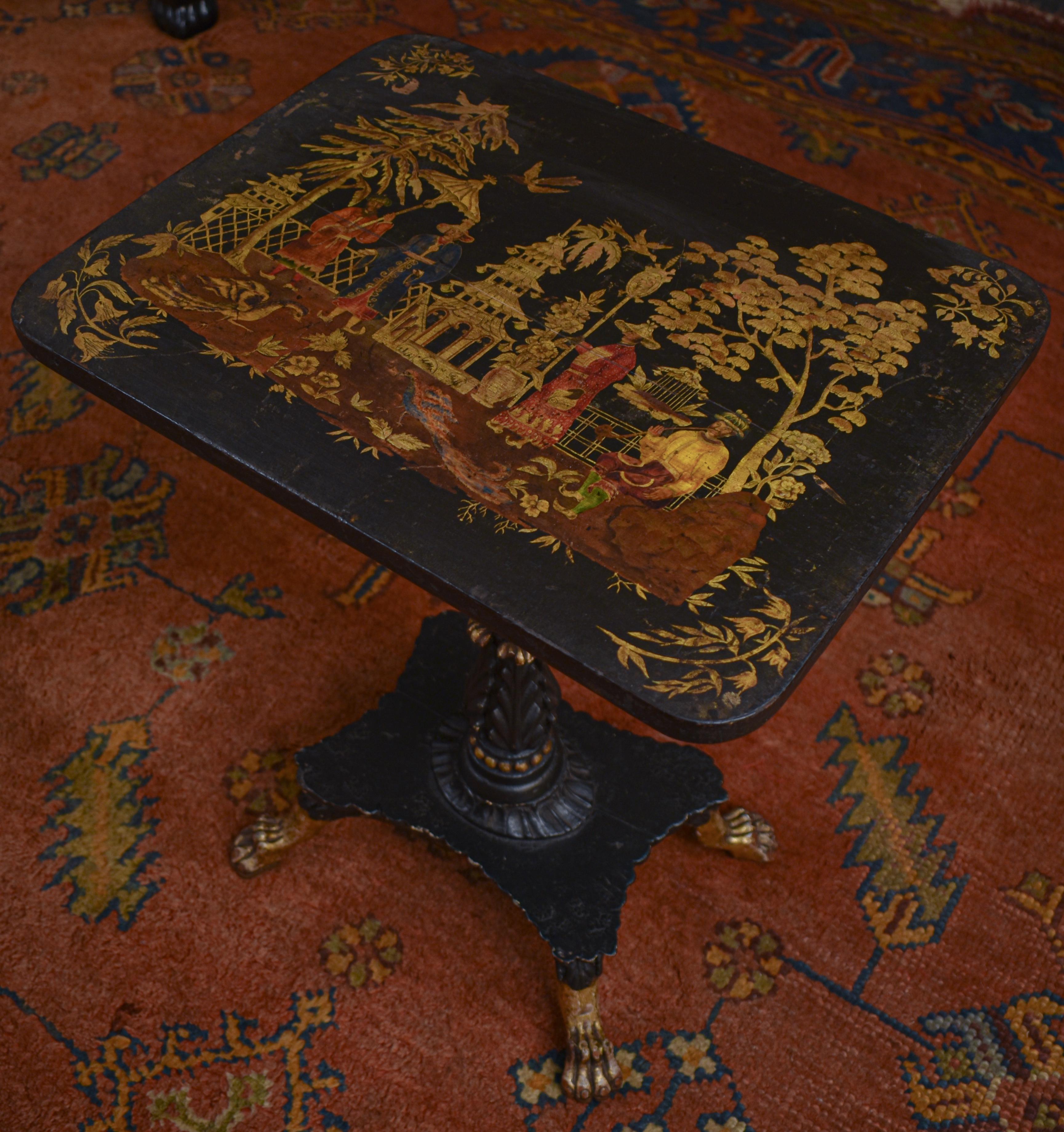 Early 19th Century Fine and Rare Regency Chinoiserie Occasional Table For Sale