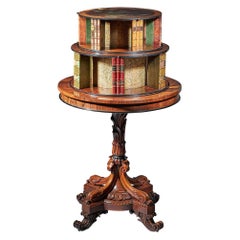 William IV. Rosewood Revolving Library Bücherregal, gestempelt P. Wes, selten