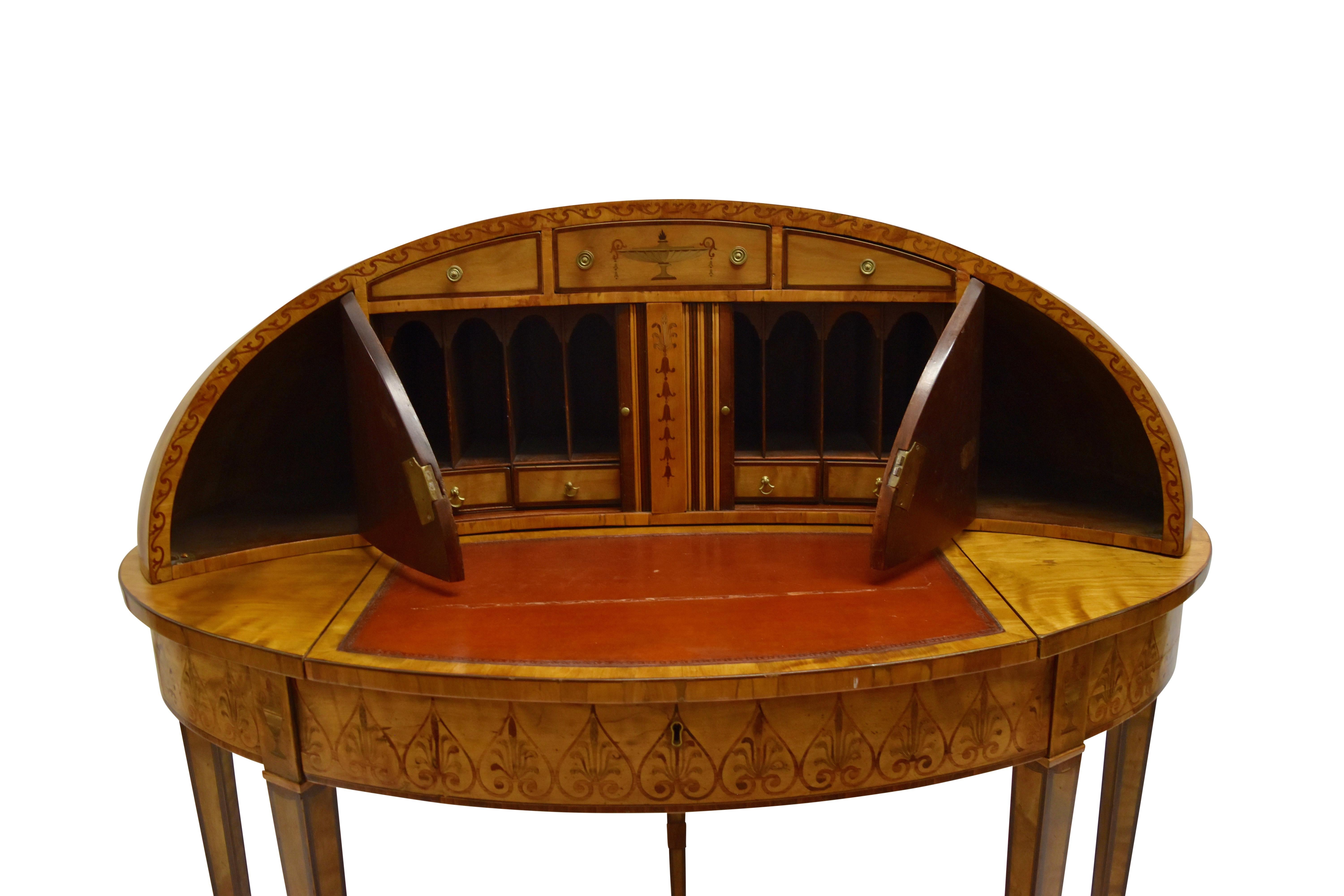 Fine and Unique Satinwood Georgian Writing Table 2