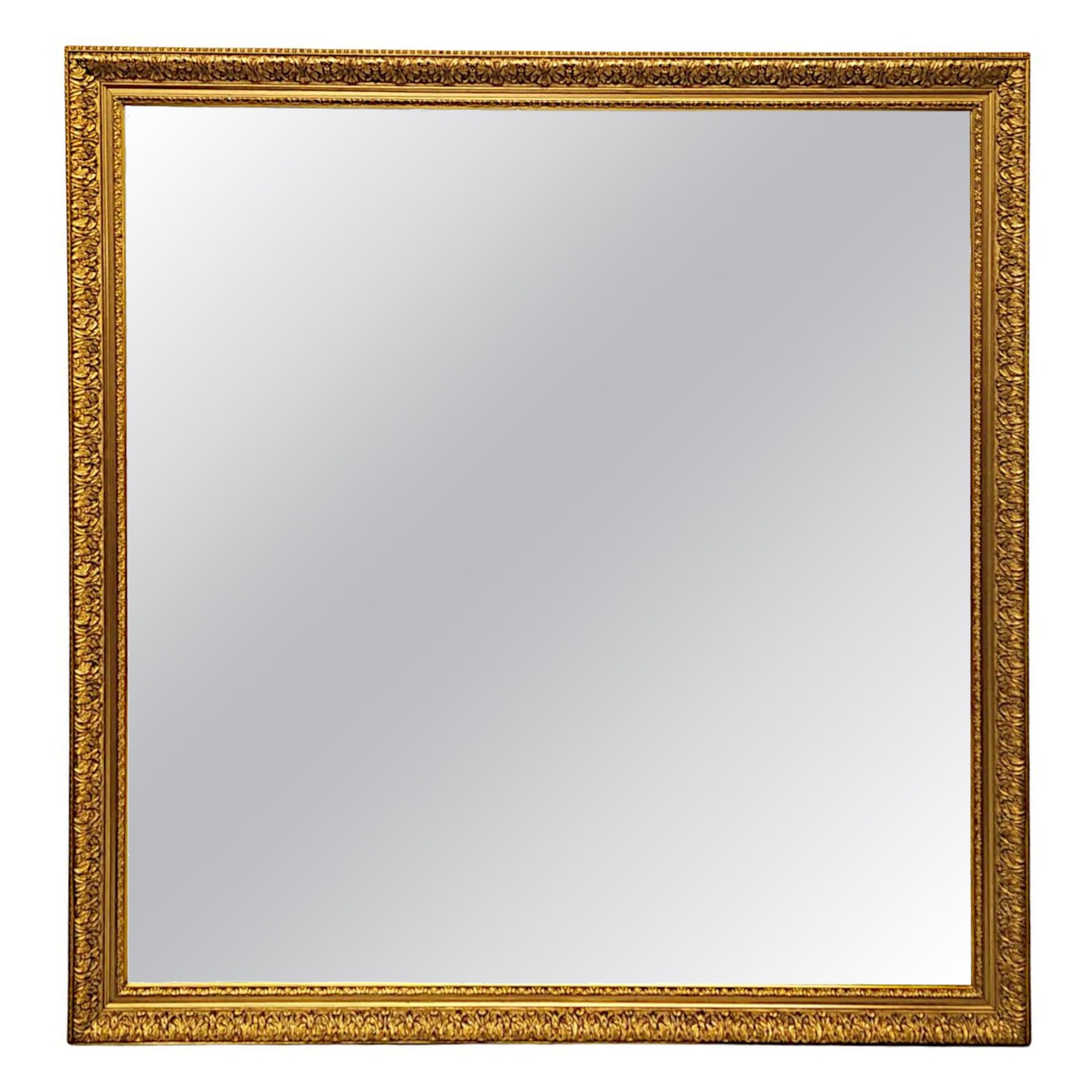Grand miroir à trumeau en bois doré du XIXe siècle, de conception simple, beau et inhabituel