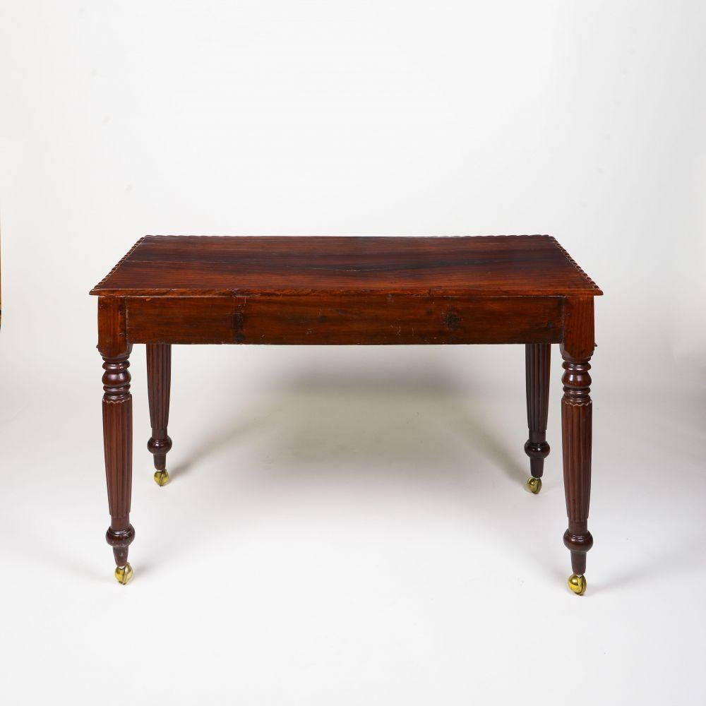A Fine Anglo-Indian Carved Padouk Writing Table, Ceylonese In Good Condition In New York, NY